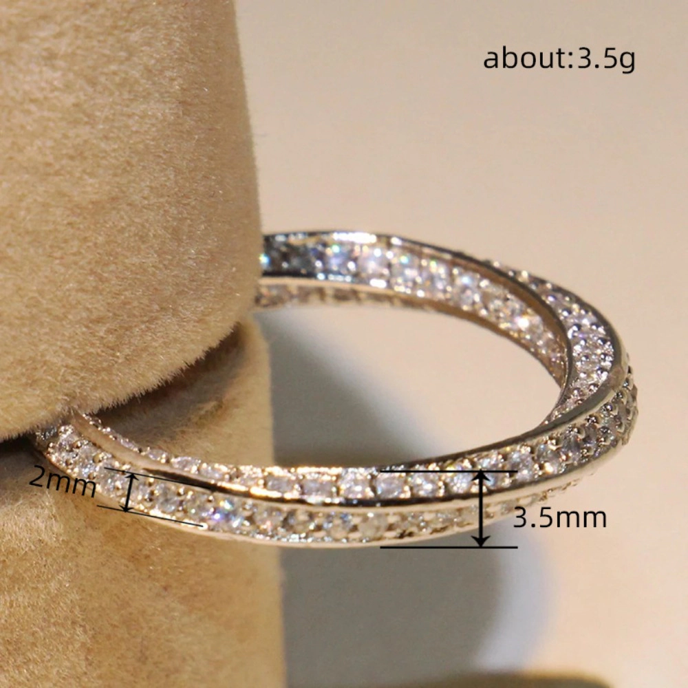 Exquisite Full Paved Zirconia Eternity Band Ring