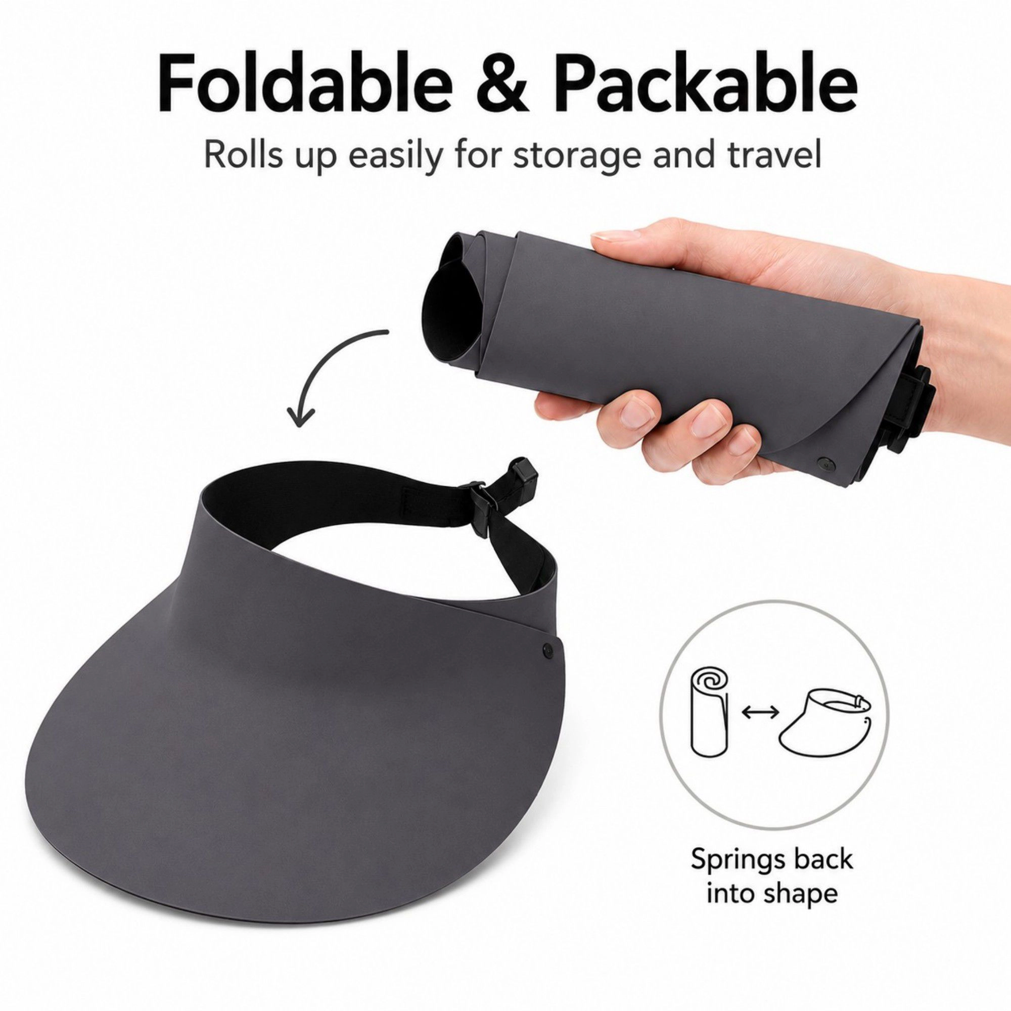 Alilang Women's Foldable Packable Wide Brim Sun Visor Hat with Roll Up Travel Design