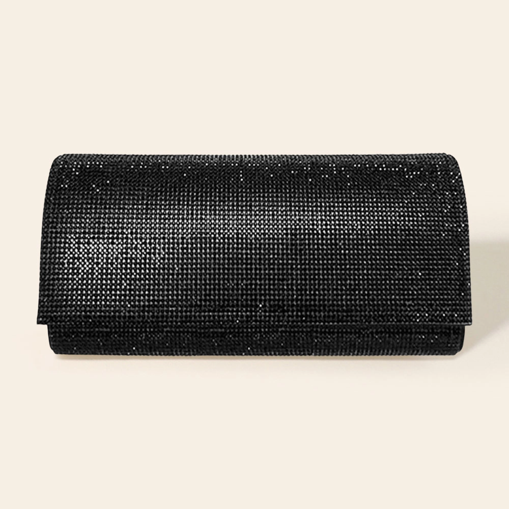 Fashnzfab Bling Solid Evening Clutch Crossbody Bag 9.5" X 1.75" X 4.25"