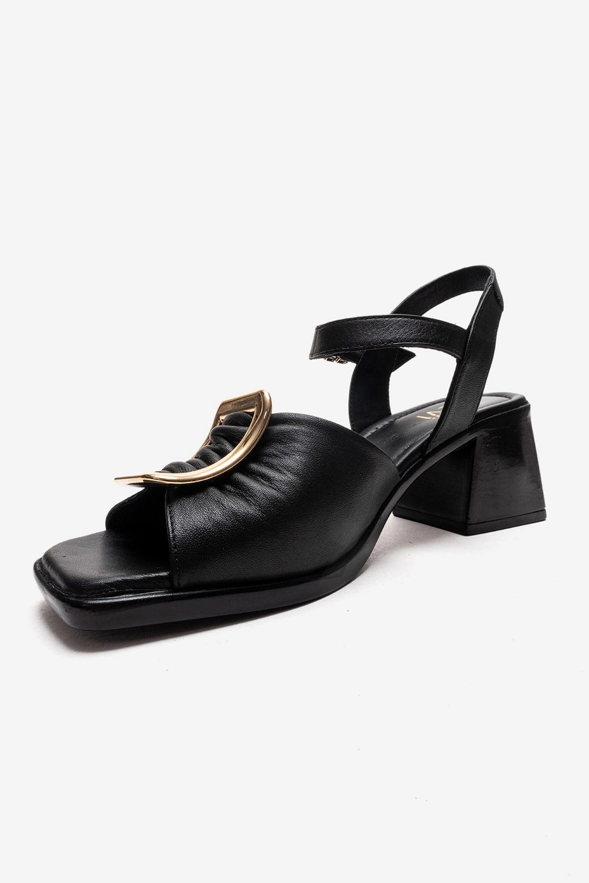 Forever & Always Womens Asha Leather Block Heel Sandal