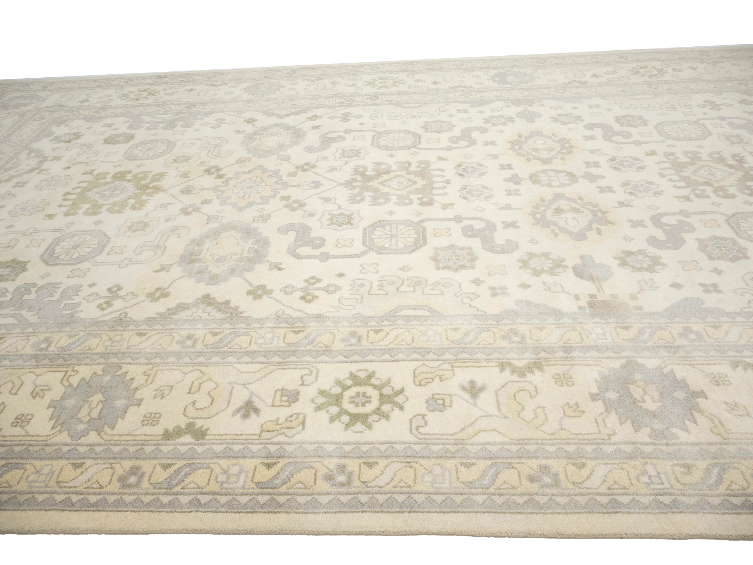 Magic Rugs Cream Floral 12X24 Oushak Chobi Oriental Rug