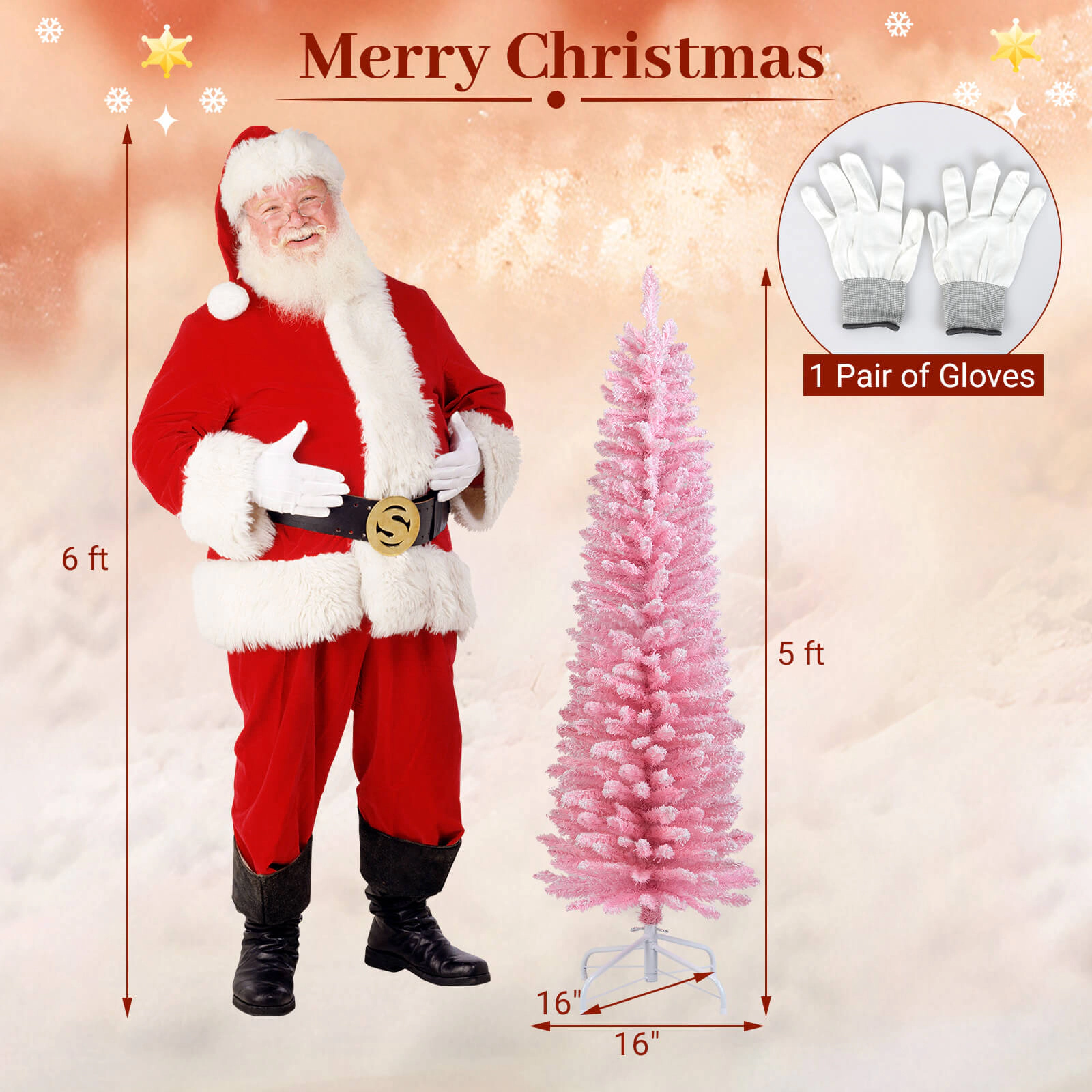 Costway 5/6 FT Artificial Christmas Tree with 328/460 Branch Tips
