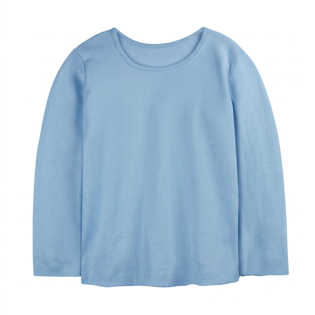 Mightly Girls Organic Cotton Solid Rib Knit Long Sleeve Tee