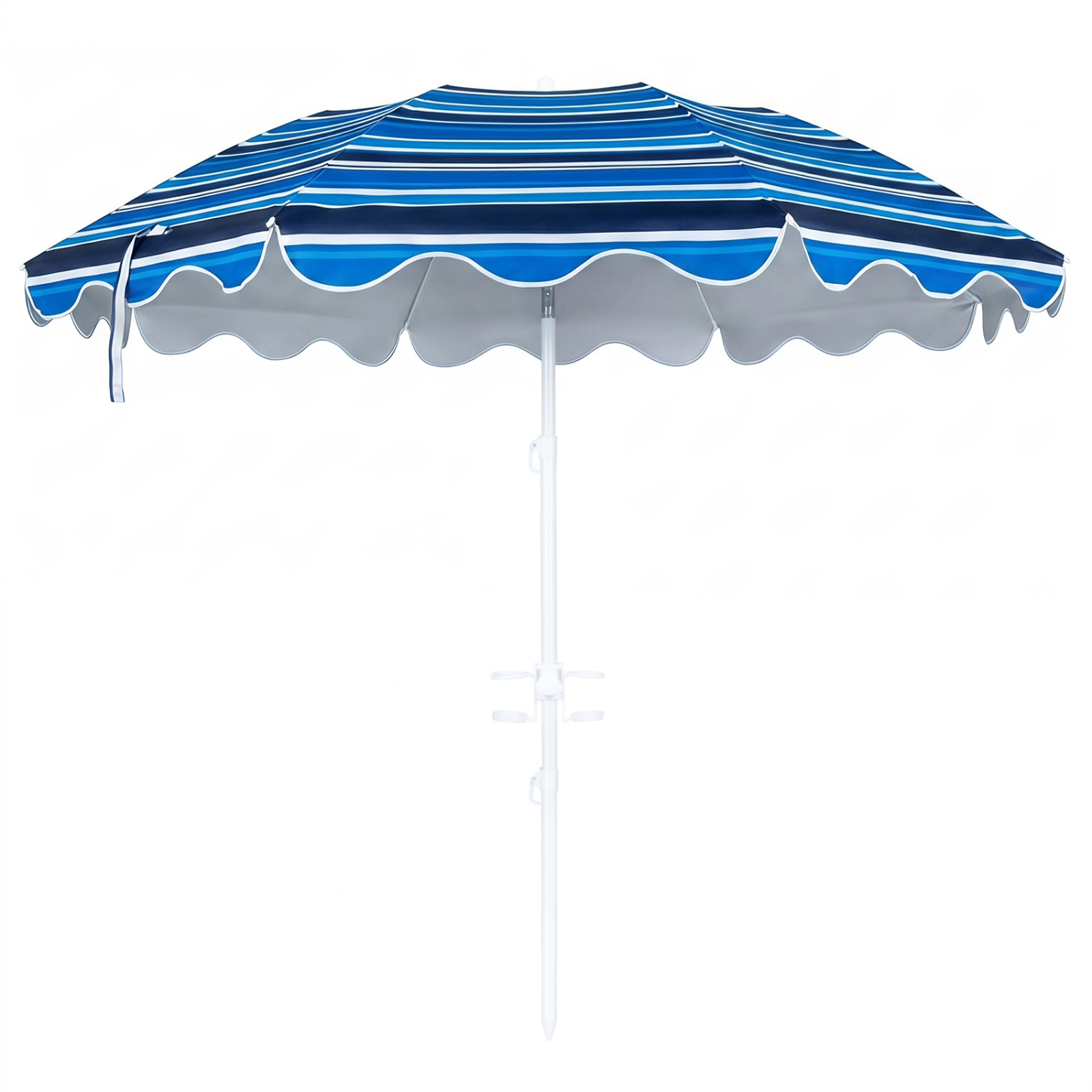 SUGIFT Beach Umbrella Navy UPF 50 Plus with Sand Anchor Cup Holder and Carry Bag