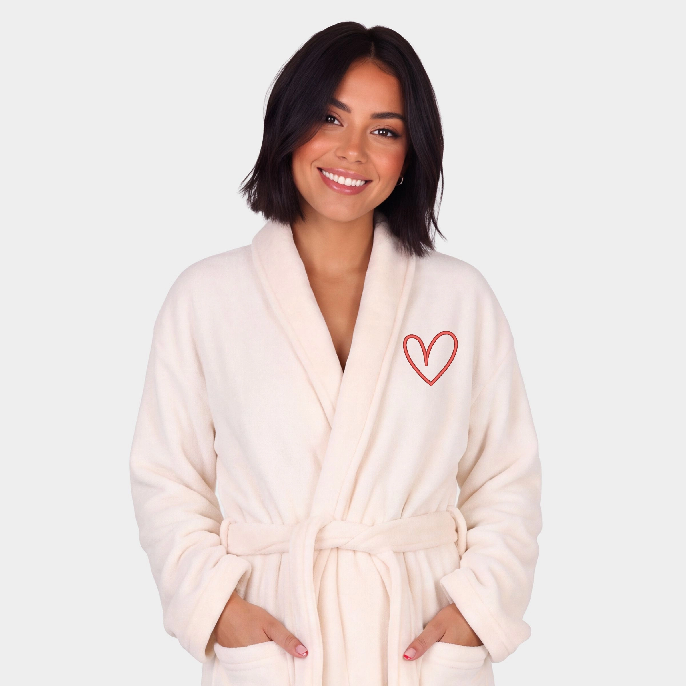 Simply Sage Market - Robe Embroidered Hand Drawn Heart