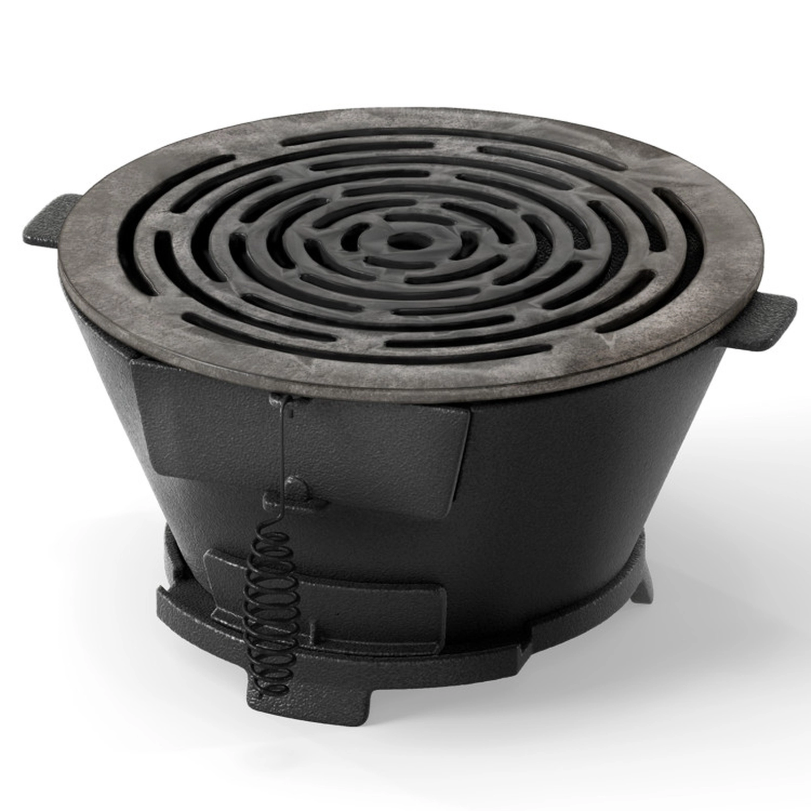 SUGIFT Round Hibachi Charcoal Grill with 12-in Double-Sided Grate Outdoor Portable Stove Black