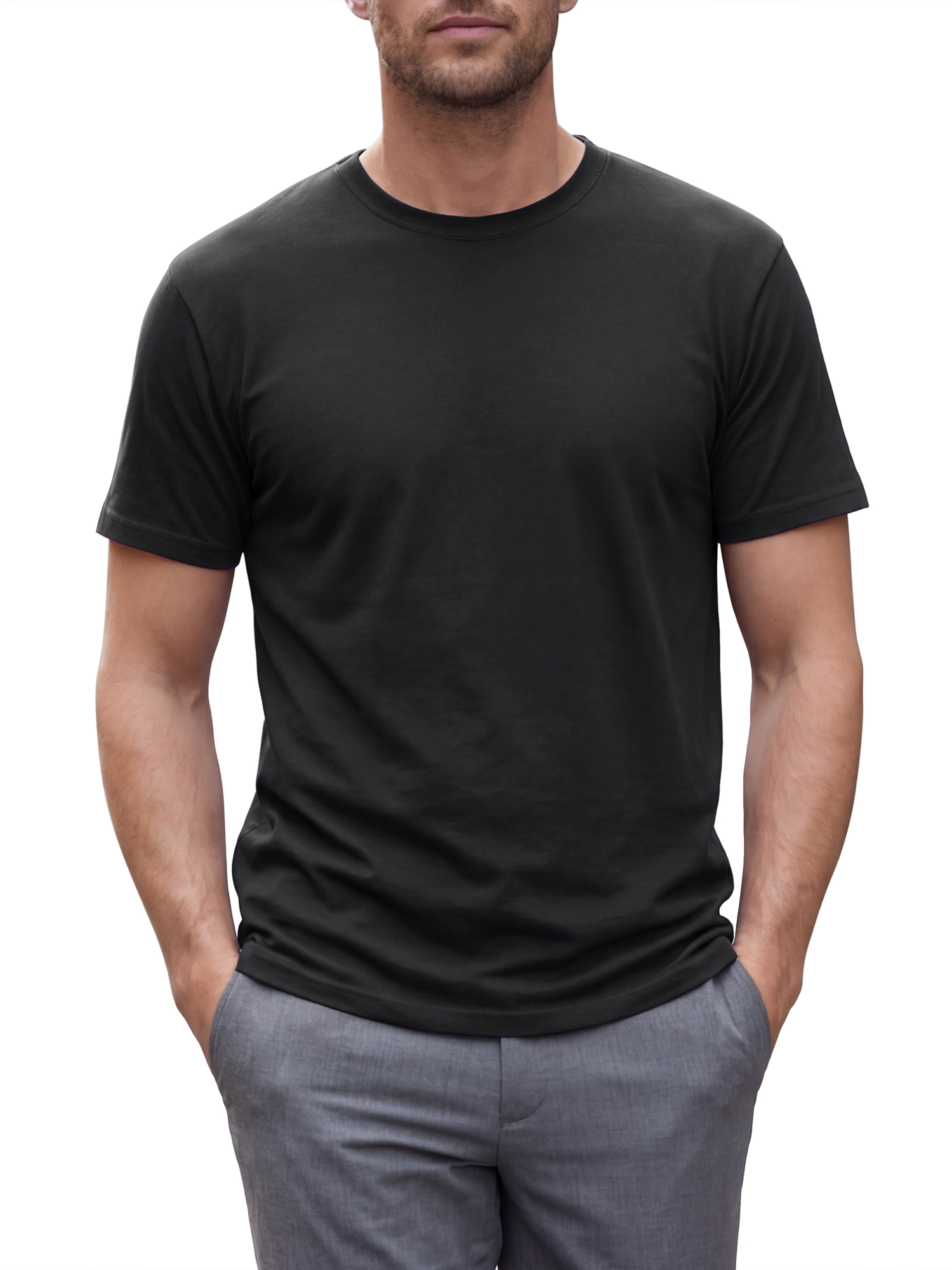 INSPIRE CHIC Men's Cotton Short Sleeve Summer Undershirt T-Shirt