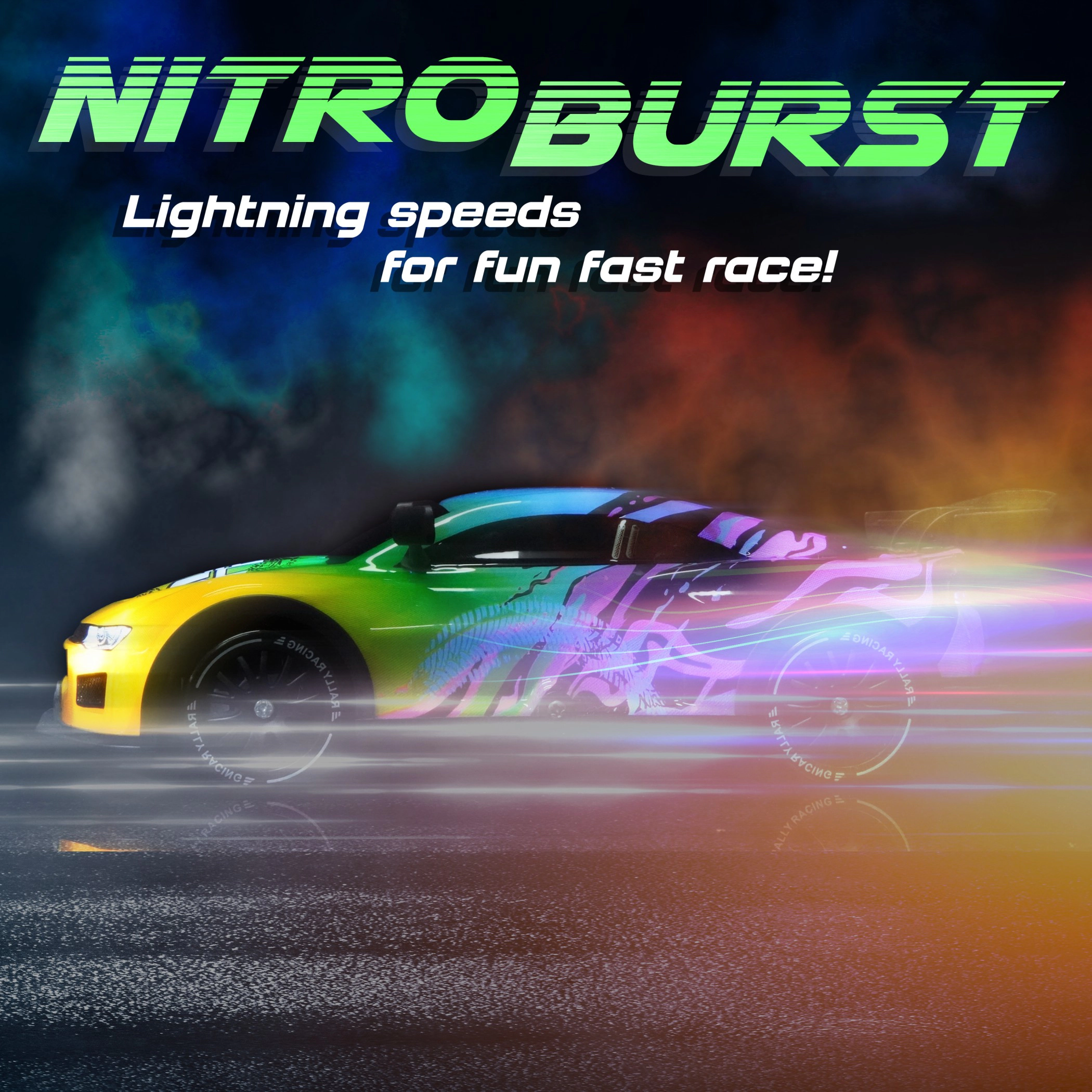 Force1 High-Speed Drift Racing RC Car with LED Lights, 2.4GHz Controller, Rechargeable Battery