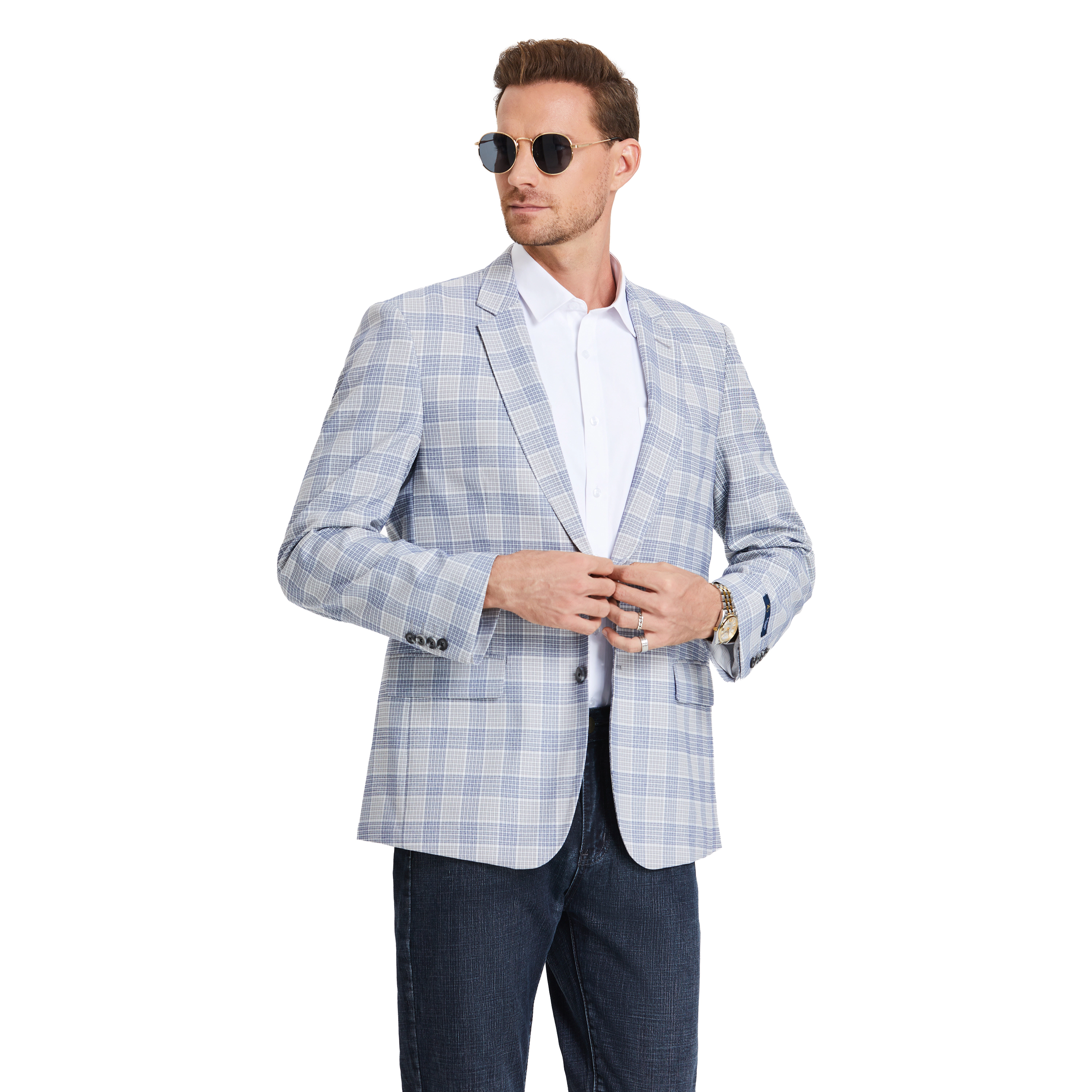 Zegarie Mens Regular Fit Plaid Sport Coat