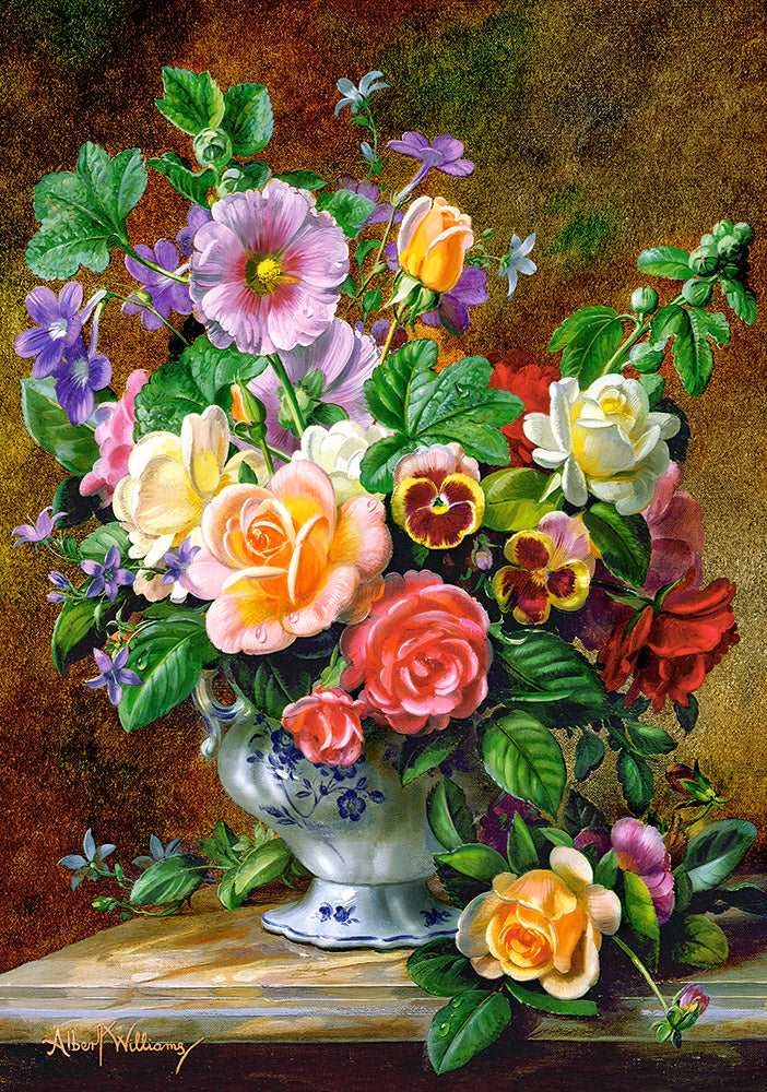 CASTORLAND 500 Piece Jigsaw Puzzle, Flowers in a Vase, Flower and plants Puzzle, Albert Williams, Painting, B-52868