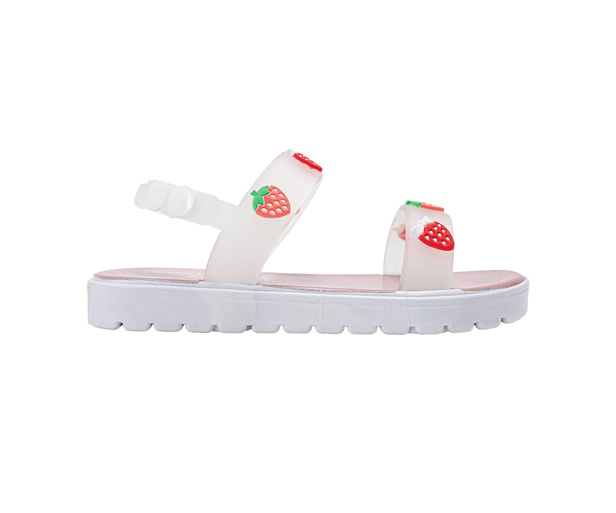 bebe Toddler Girl's Strawberry Charm Sandals with Adjustable Heel Strap