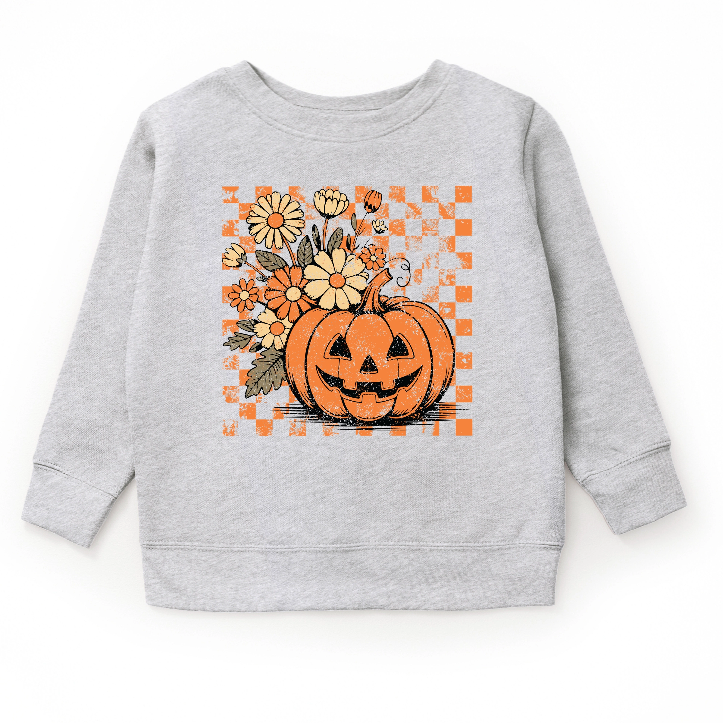 The Juniper Shop - Youth Graphic Sweatshirt Retro Floral Pumpkin