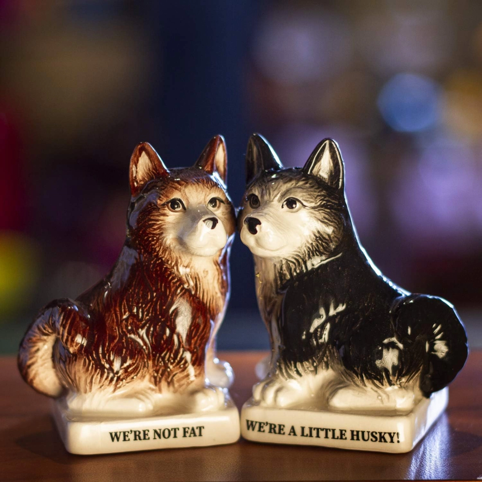 Pacific Giftware We're Not Fat Huskies Ceramic Salt and Pepper Shakers Set