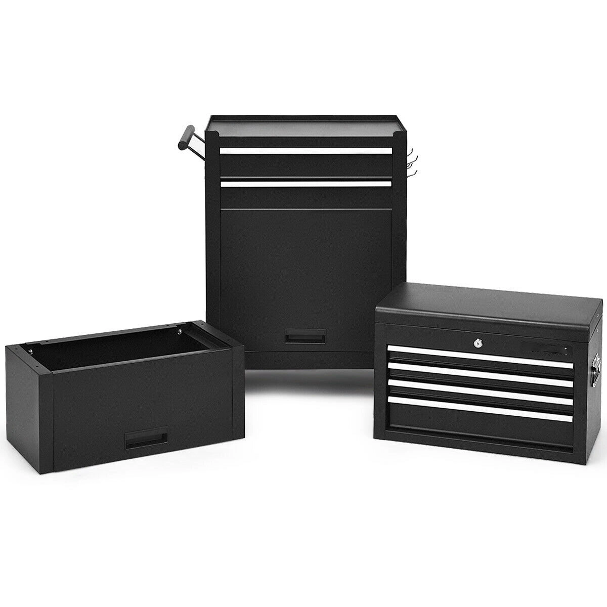 SUGIFT 6-Drawer Tool Chest with Heightening Cabinet 200-lb Capacity Black