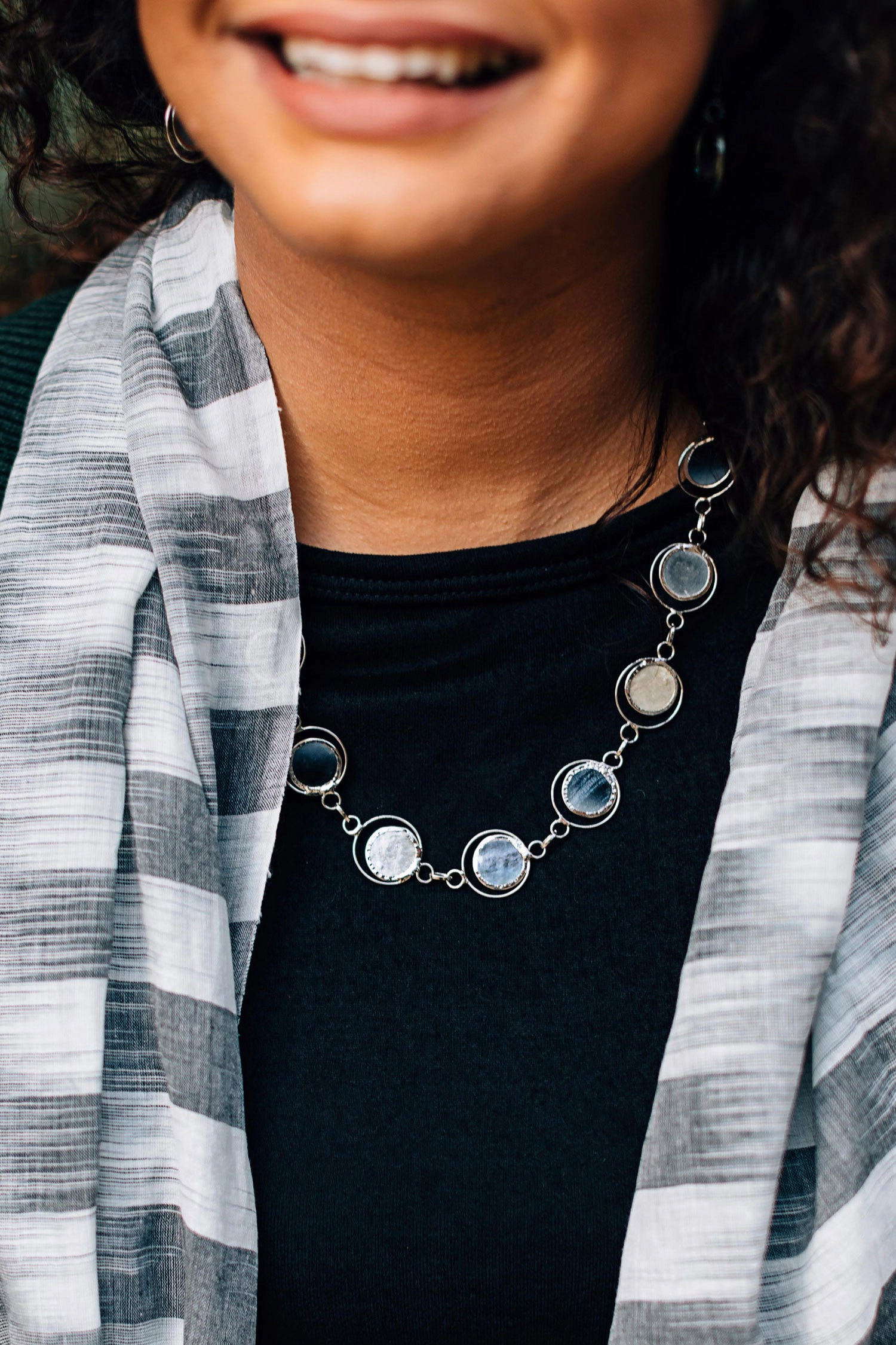 Ten Thousand Villages Moon Phase Necklace