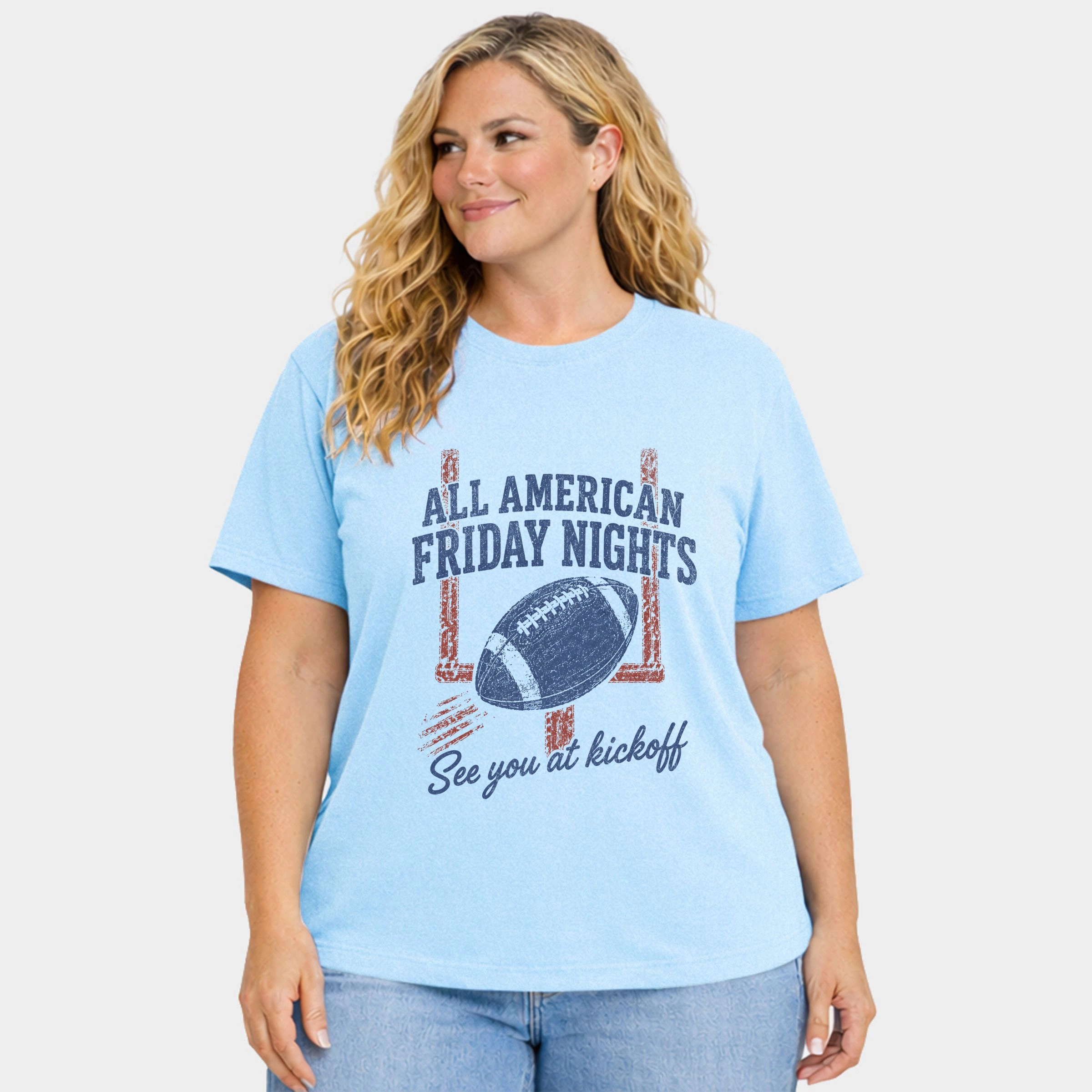 Simply Sage Market - Women's Plus Sized Garment Dyed Graphic T-Shirt All American Friday Nights