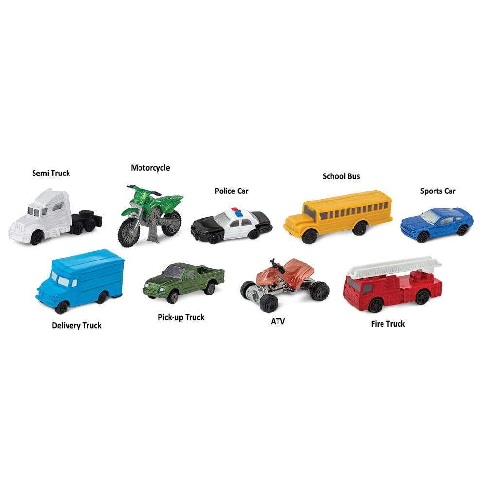 Safari Ltd. - On the Road Mini Vehicles TOOB - contains 9 Mini Figurines