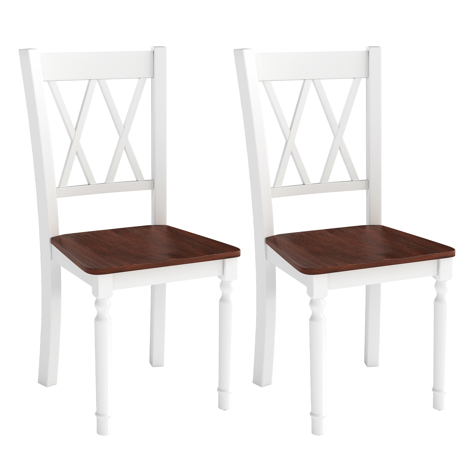 LJG Wooden Farmhouse Kitchen Chairs with Rubber Wood Seat
