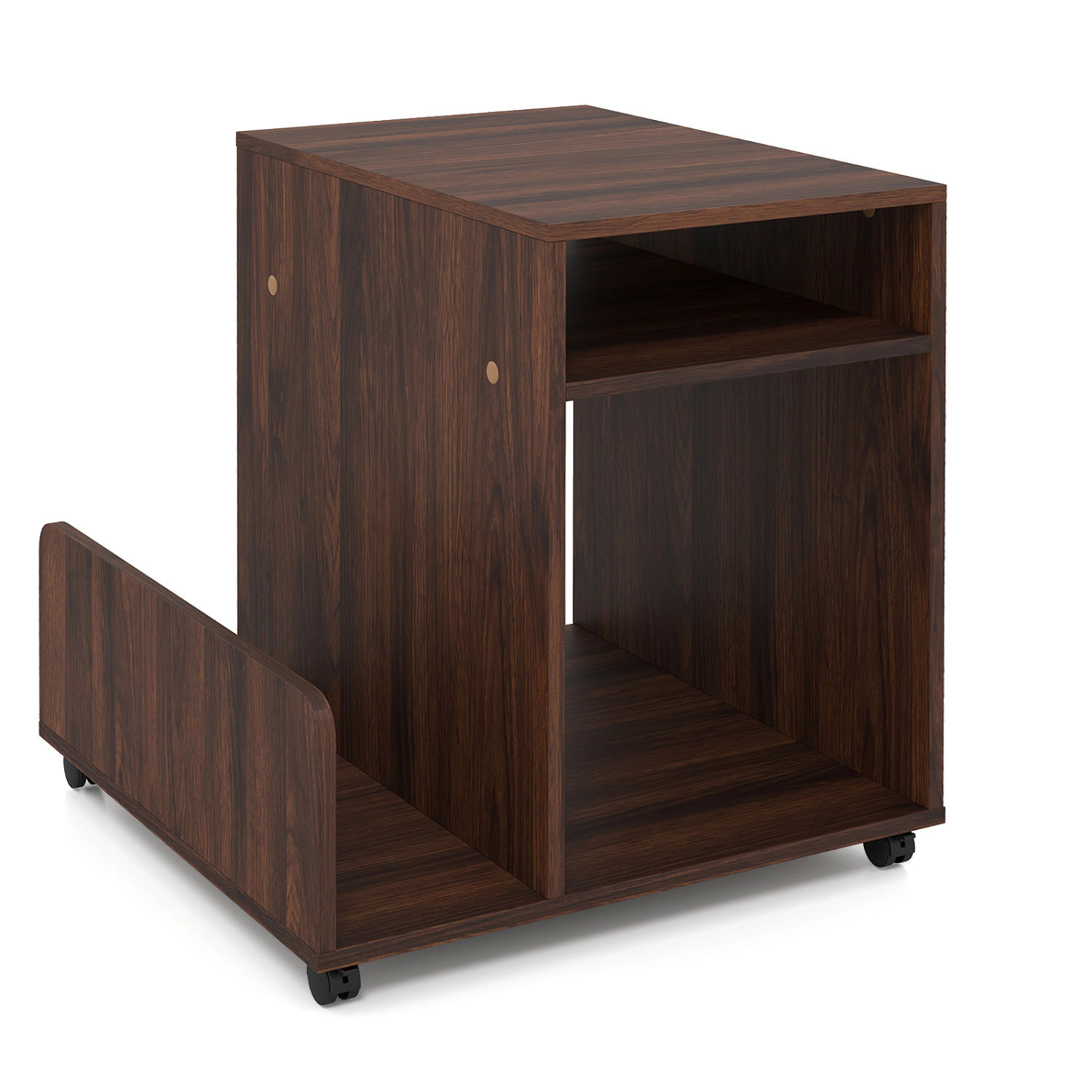 LJG Rolling End Table 3-Tier Mobile Side with Storage Rack Modern Small Nightstand