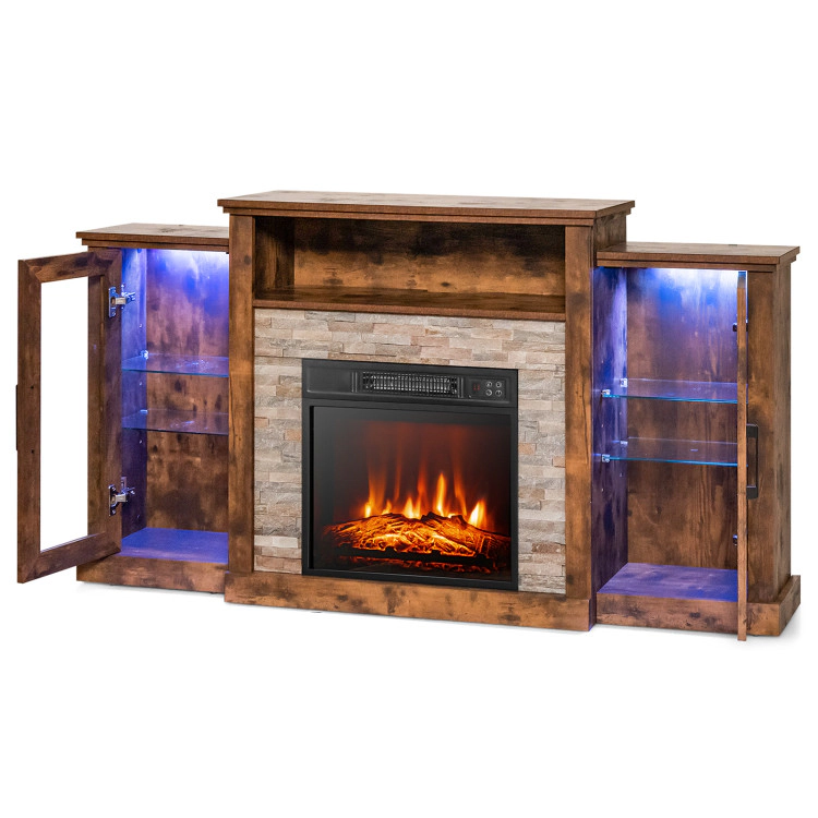 Hivvago Fireplace Tv Stand With 16-Color Led Lights For Tvs Up To 65 Inch