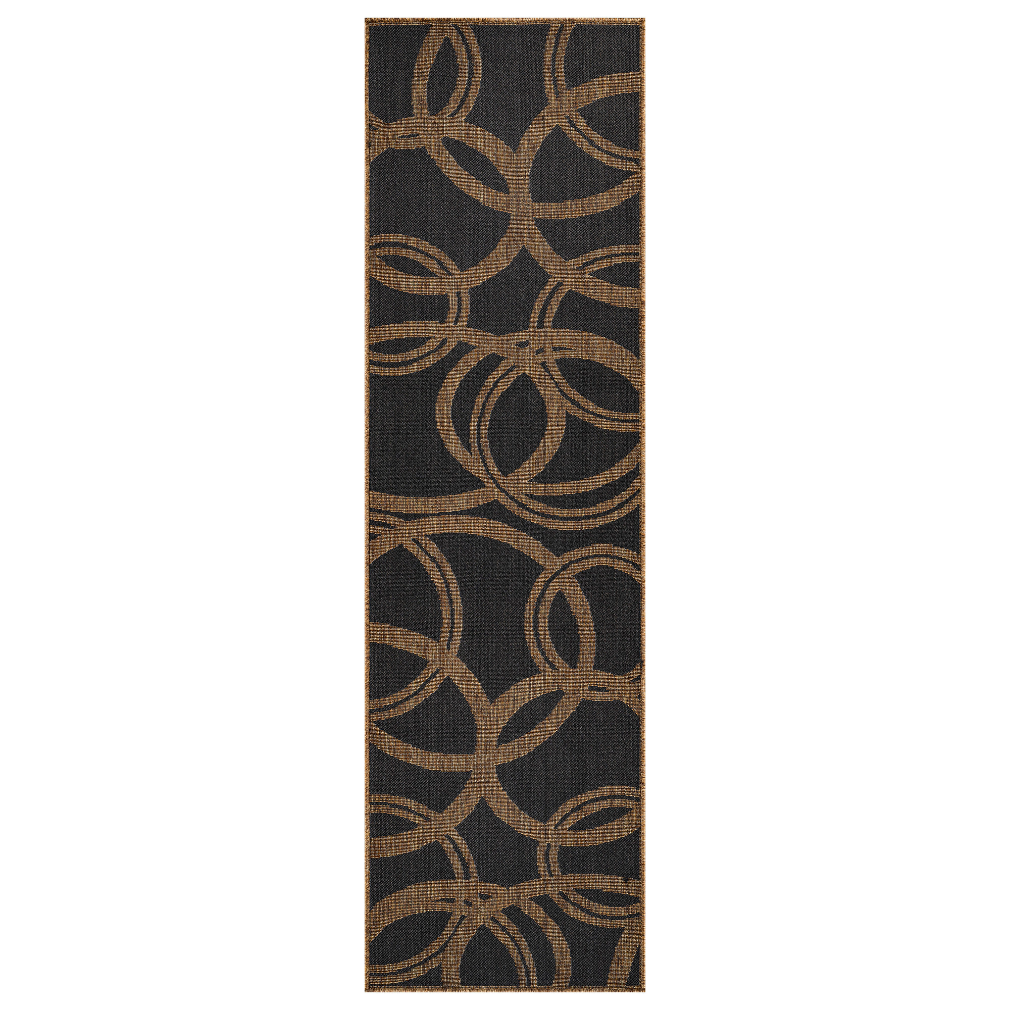 World Rug Gallery Abstract Indoor/Outdoor Flat Woven Area - Natural Jute-Style, Easy-Care Patio
