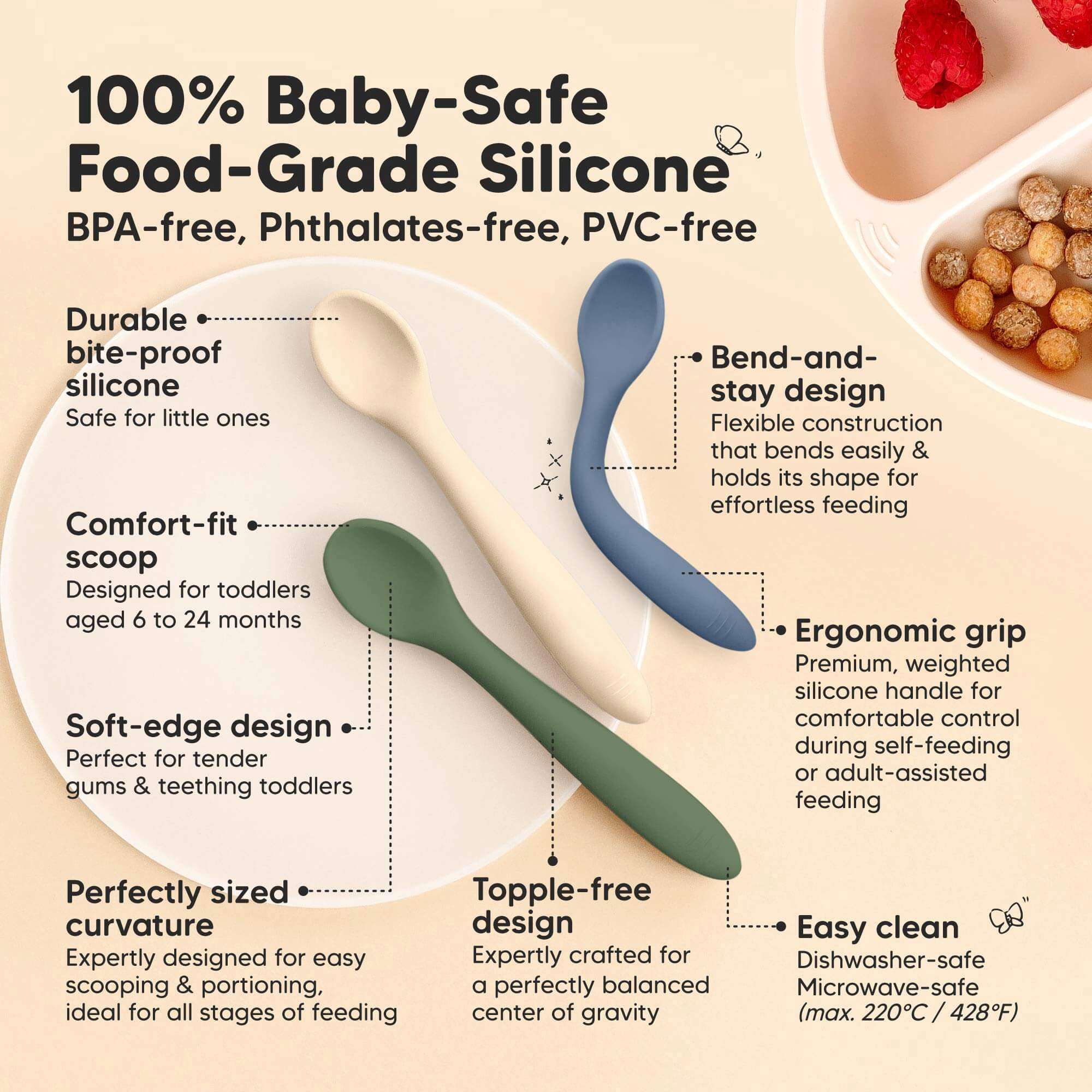 KeaBabies 6-Pack Prep Baby Spoons