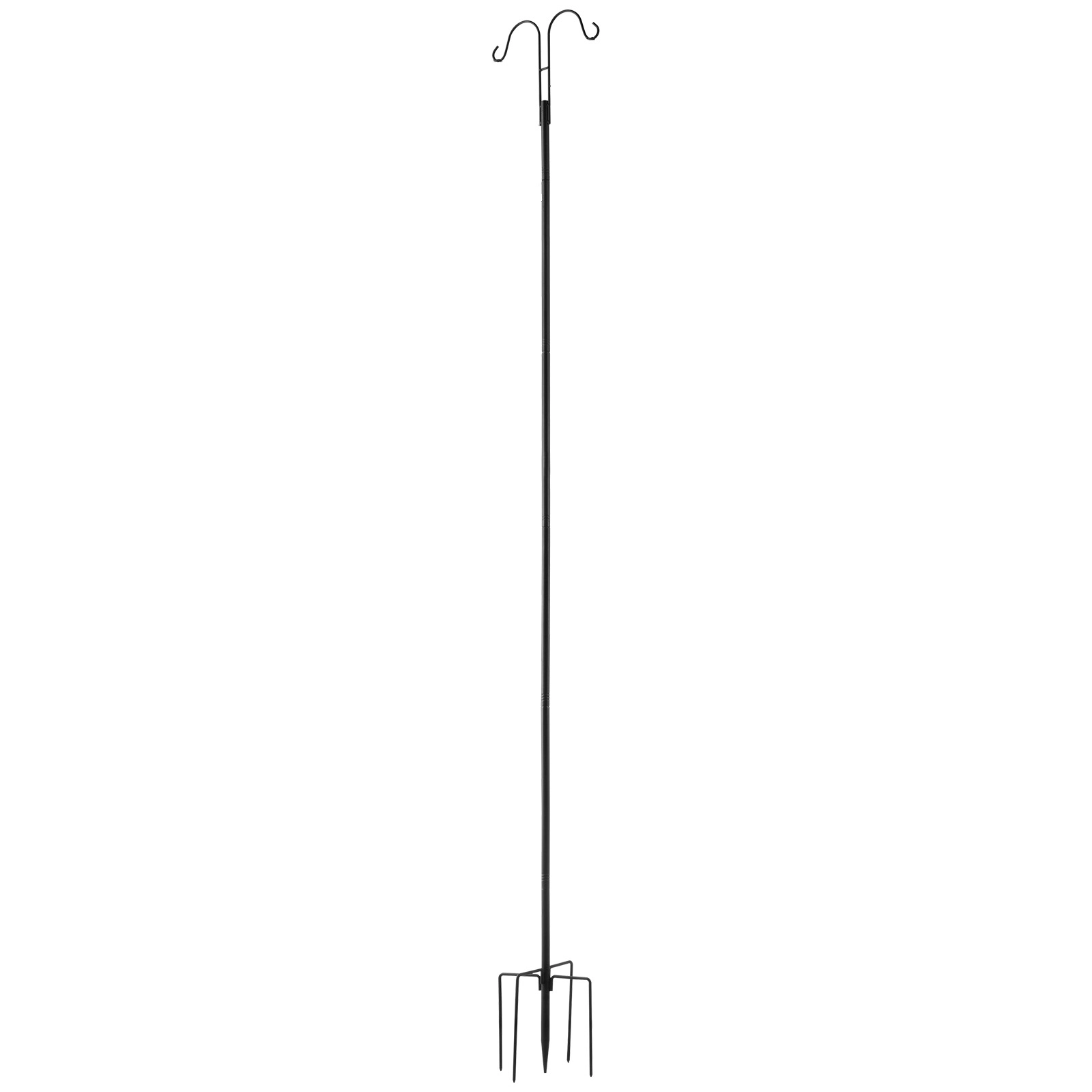 HONGGE Double Shepherds Hooks for Outdoor 8 Pack Heavy Duty Bird Feeder Pole 3/4 Inch Thick Garden Hooks for Hanging
