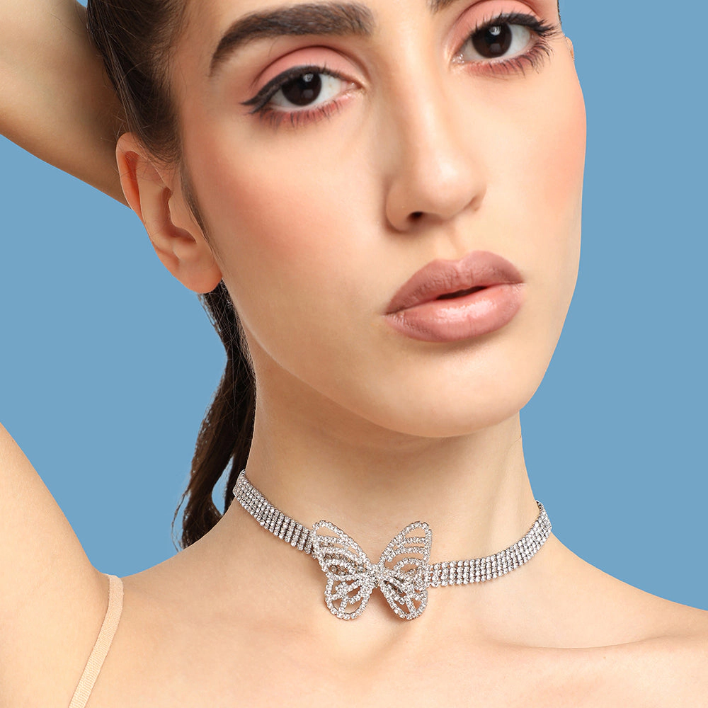 SOHI Women's Butterfly Choker Necklace