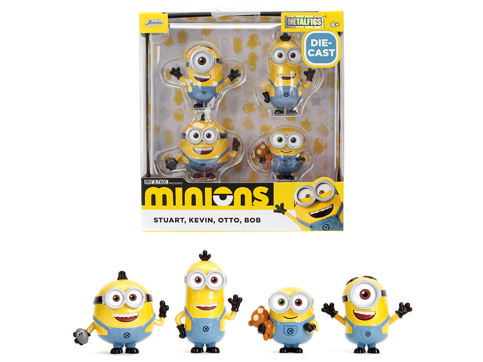 Jada Set of 4 Diecast Figures "Minions" (2015) Movie "Metalfigs" Series Diecast Models by Jada