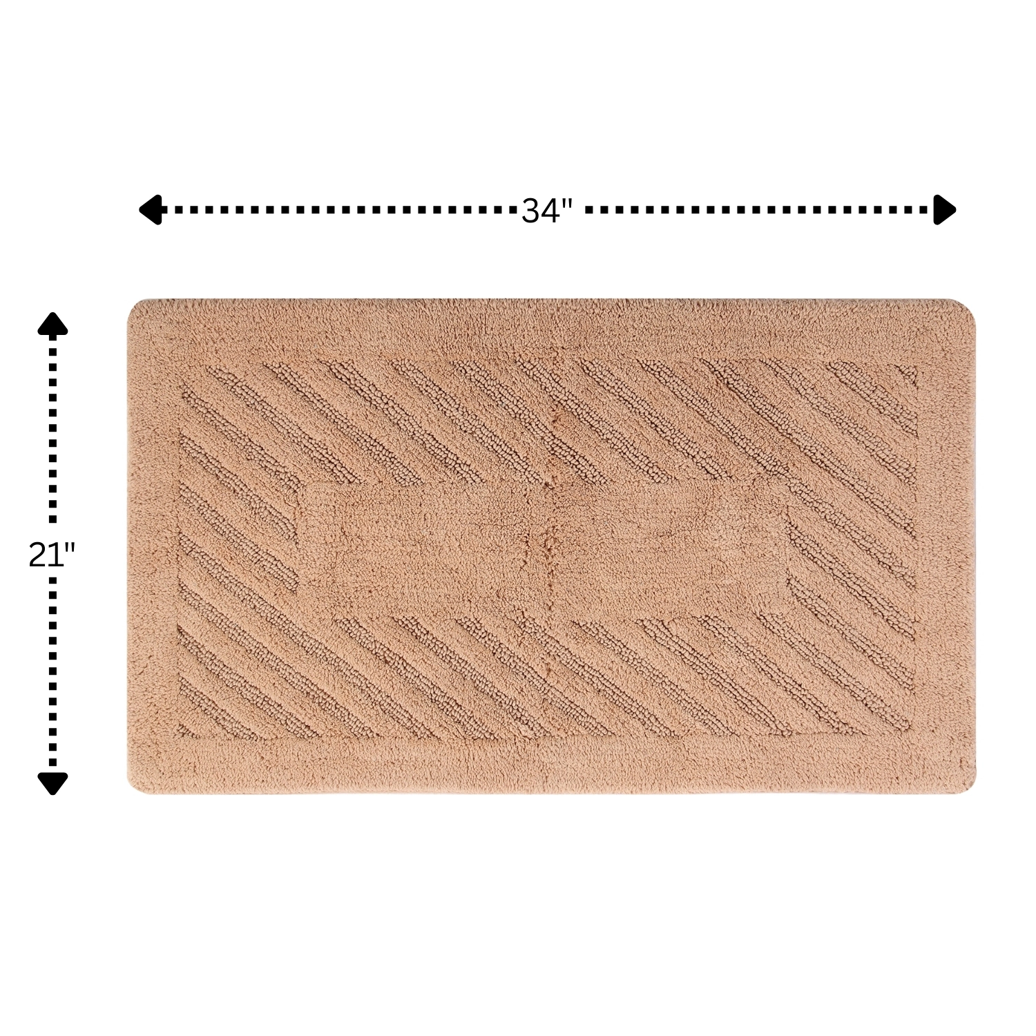 Diagonal Racetrack 100% Cotton Reversible Bath Rug by Knightsbridge