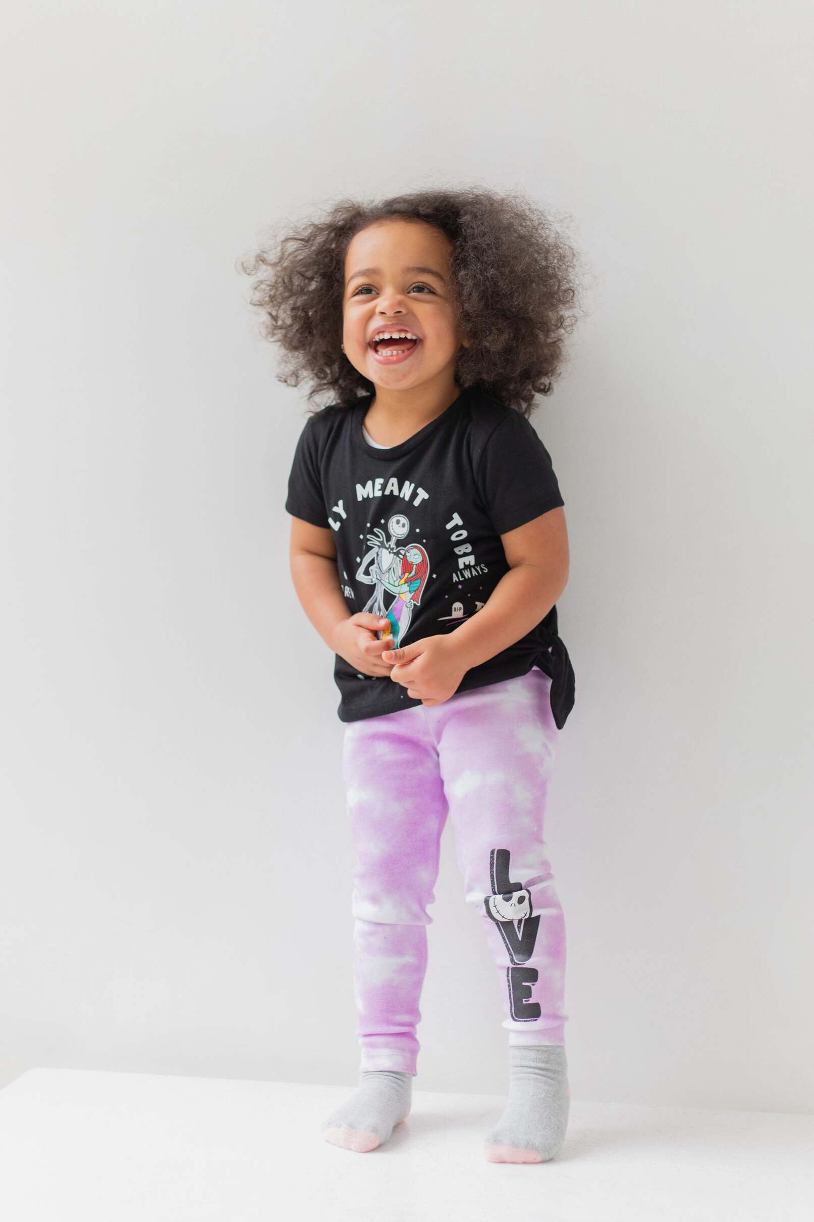 Disney Nightmare Before Christmas Girls' Halloween 2-Piece T-Shirt and Leggings Set