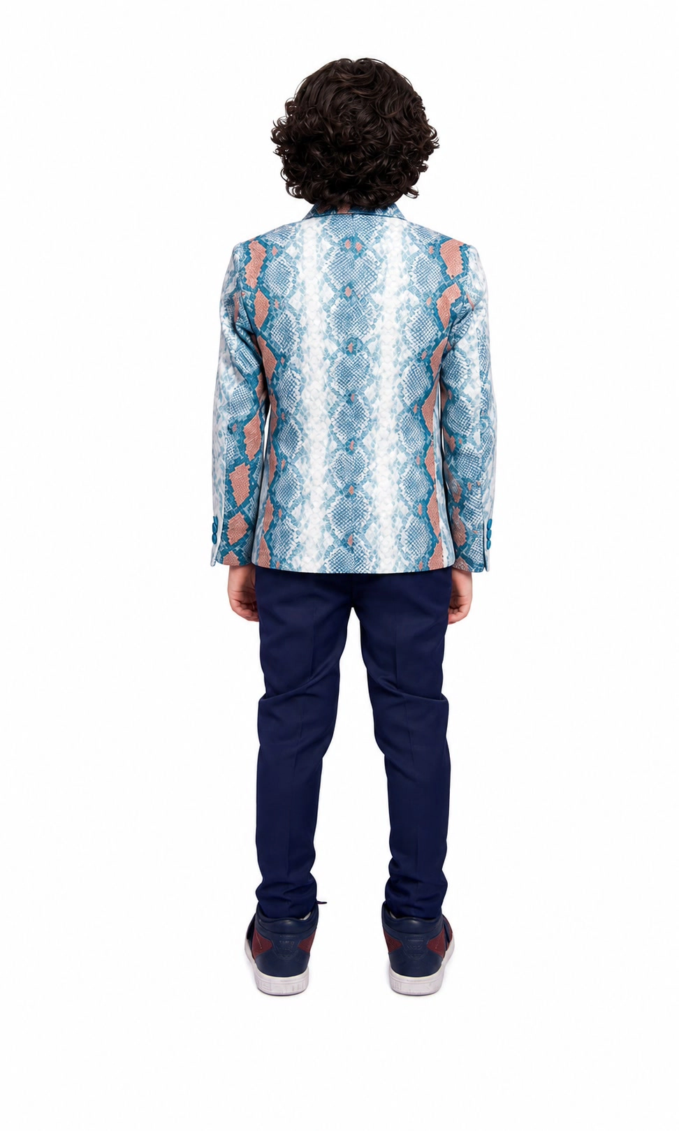 Elie Balleh Boys Slim Fit Snakeskin Blazer