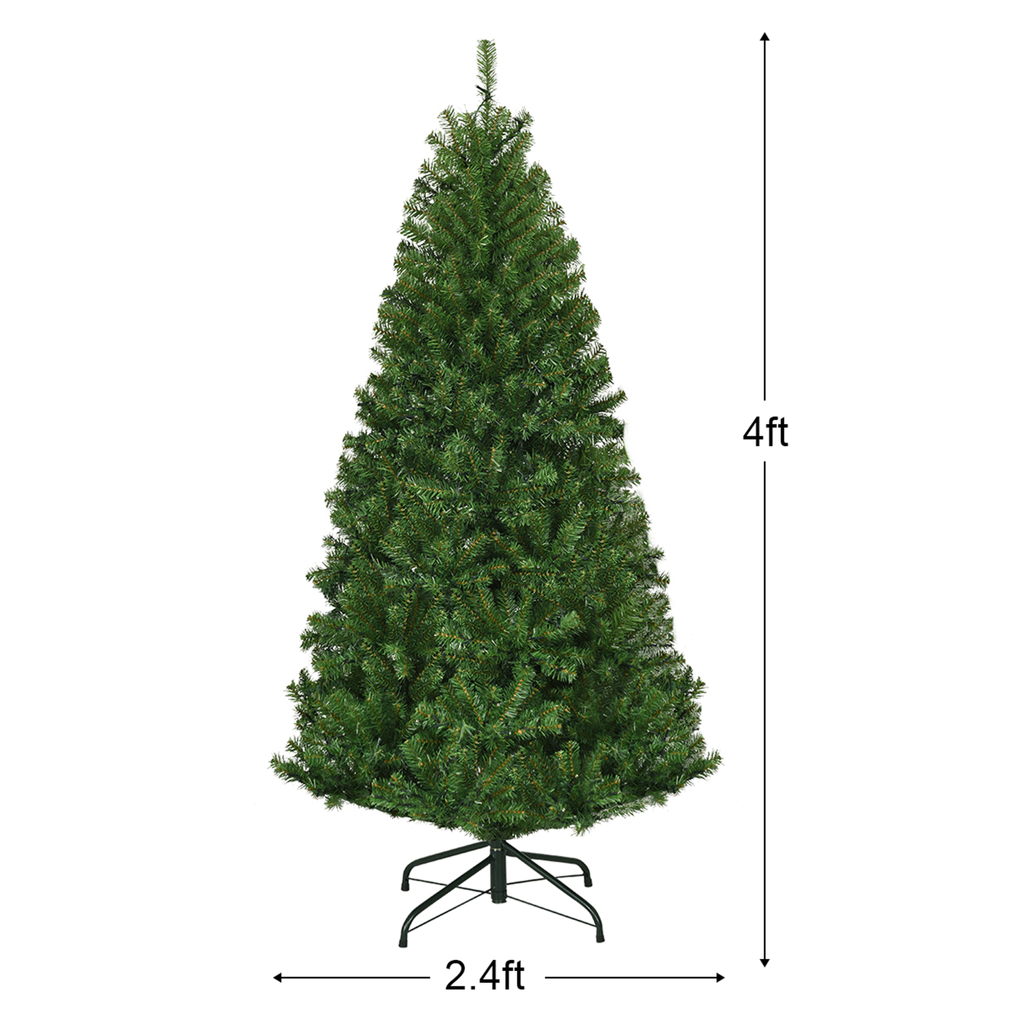 Costway 4/5/6/7/8/9Ft Pre-Lit Artificial Christmas Tree Hinged 100/150/350/500/750/1000 LED Lights