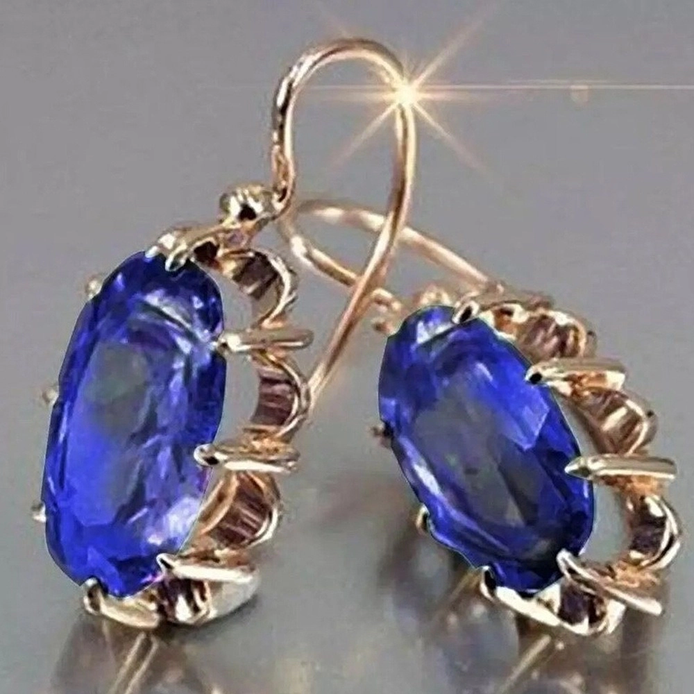 Wardrobe Whimsy Oval Cut Multi Color Cubic Zirconia Dangle Hook Earrings