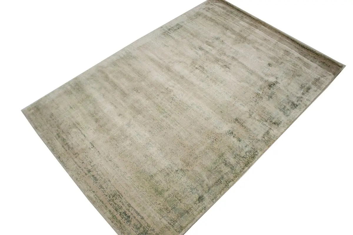 Magic Rugs Distressed Green Floral 4X6 Hand-Loomed Modern Rug