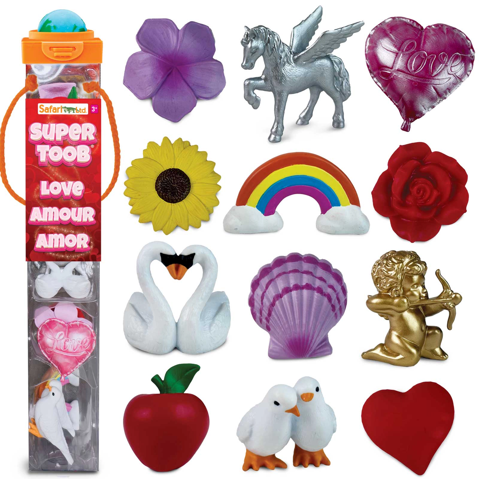 Safari Ltd. - Love Super TOOB - containers 12 Mini Figurines
