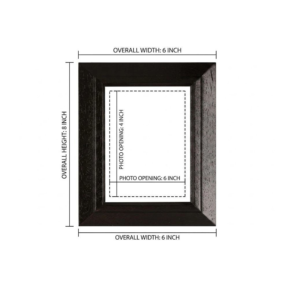 Jiallo Classic Black Wood 8x6 Photo Frame for 4x6 Photos