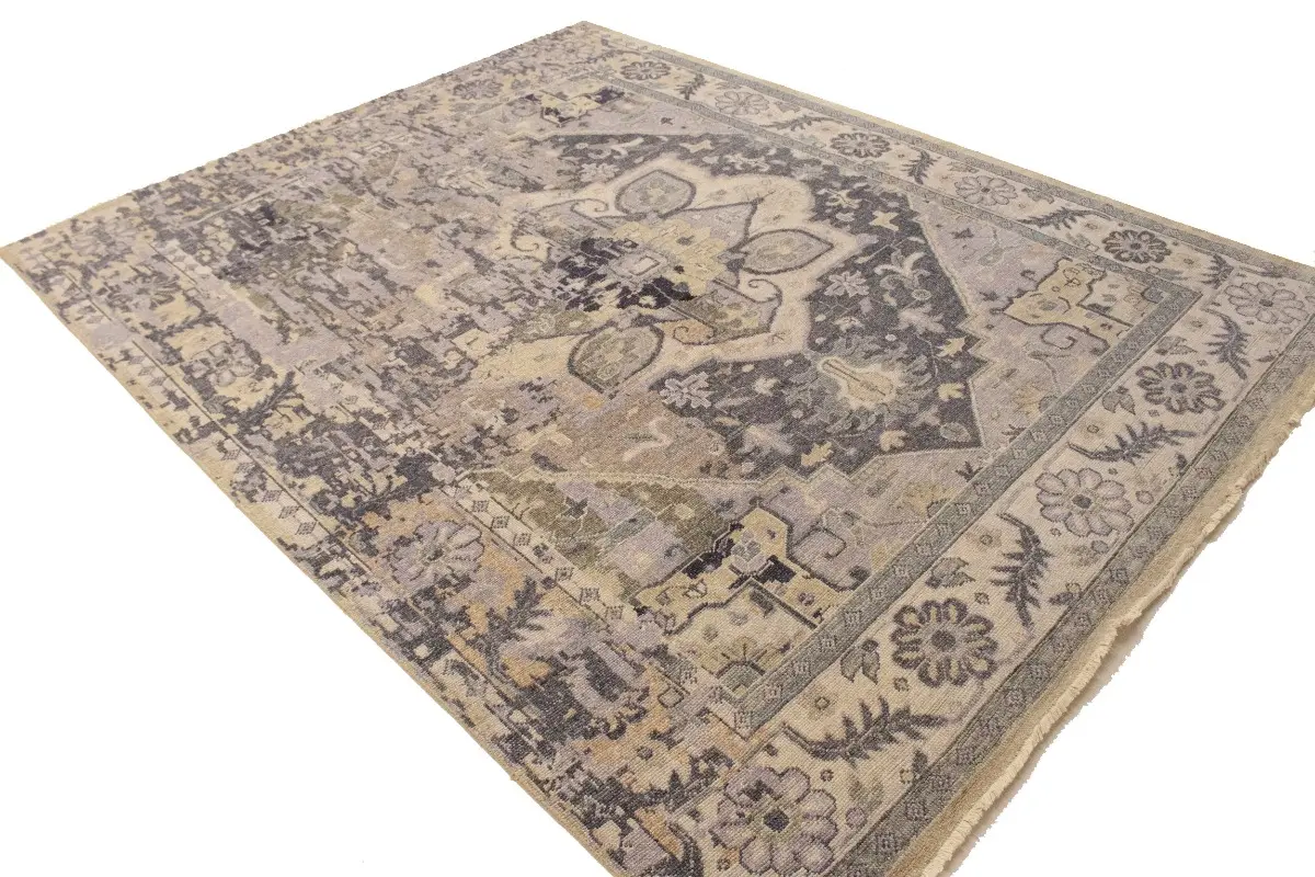 Magic Rugs 7'11 X 10'0 Muted Hand Knotted Floral Heriz Serapi Wool Rug