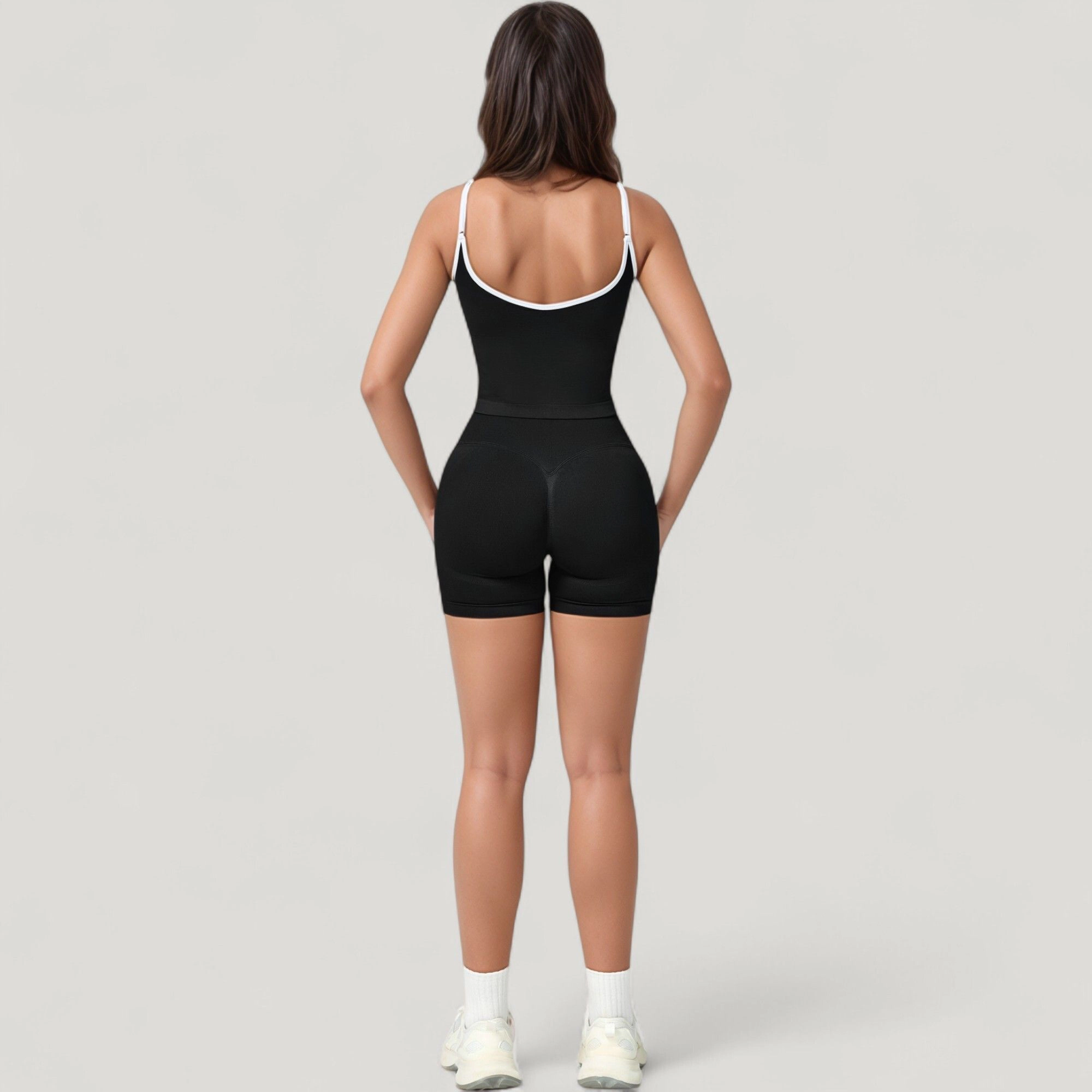 Anna-Kaci Women's Seamless Activewear Tank Top with Adjustable Spaghetti Straps and Fitted Contour Design