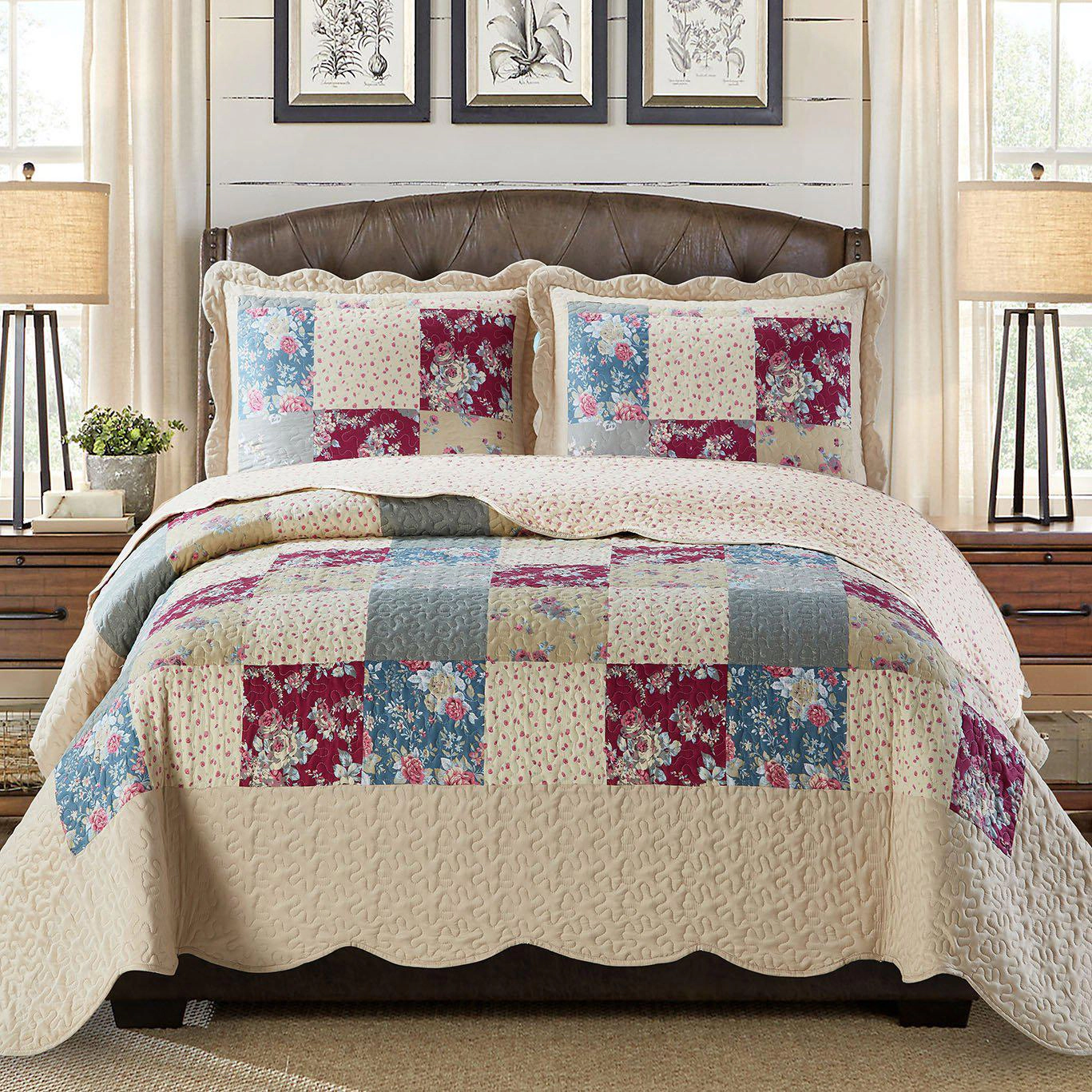 Egyptian Linens Tania Antique Mini Bedspread Quilt Set