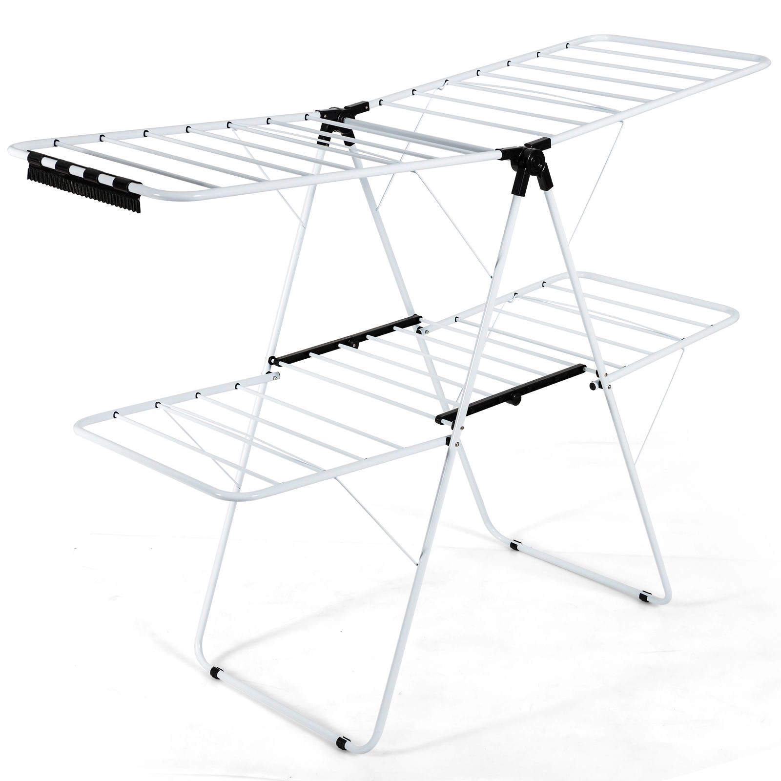 SlickBlue 2-Tier Foldable Clothes Drying Rack with Sock Clips