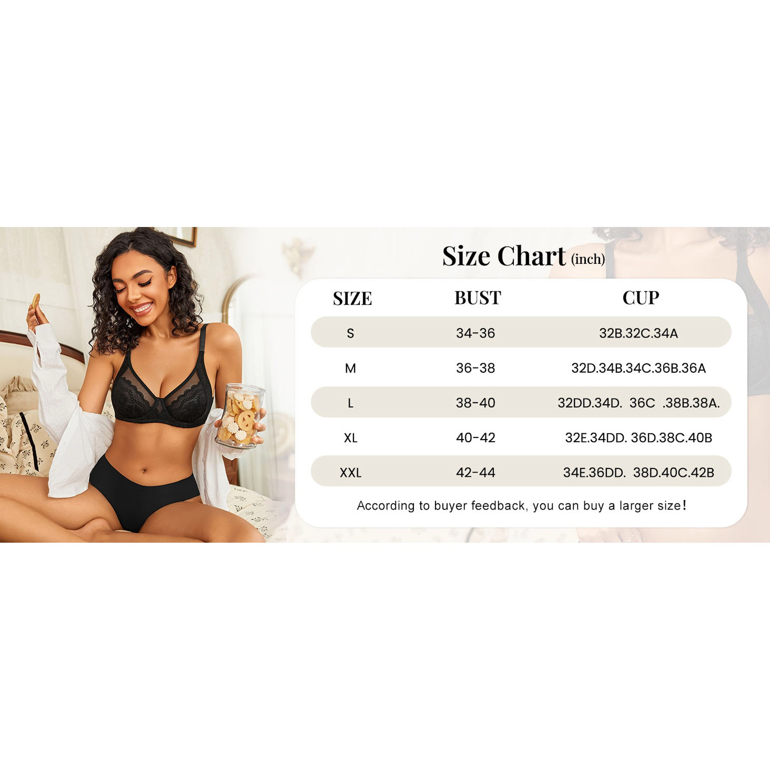 Avidlove Women's Lace Unlined V Neck Mesh Non-Padded Bra