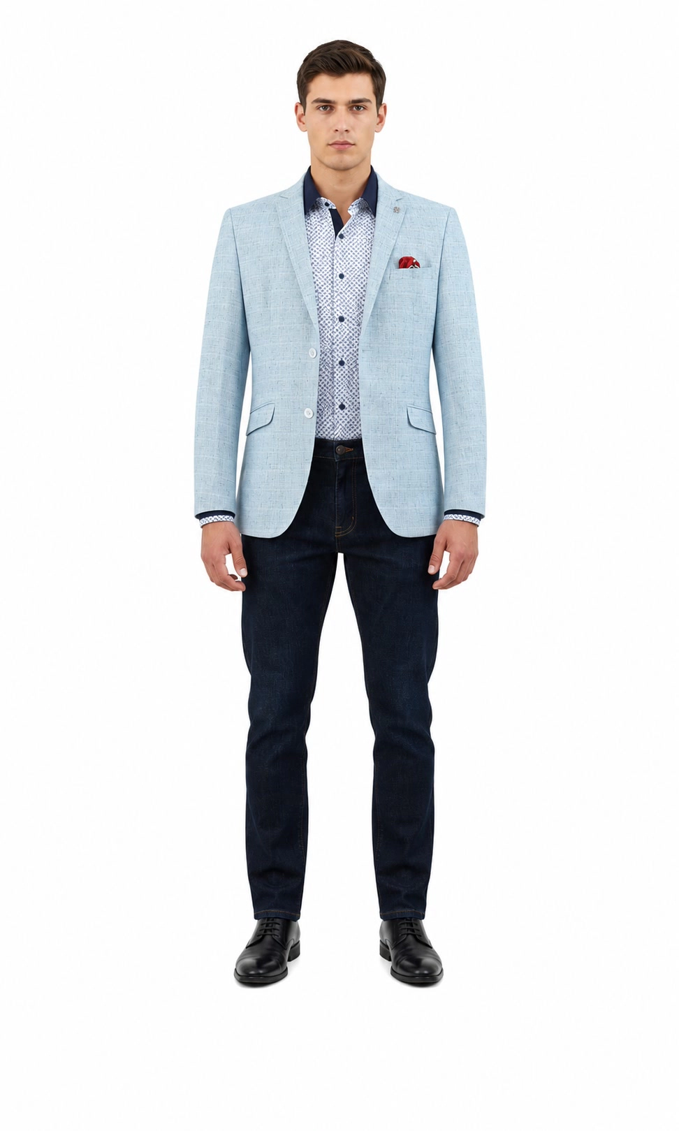 Elie Balleh Men's Slim Fit Melange Sports Coat Jacket