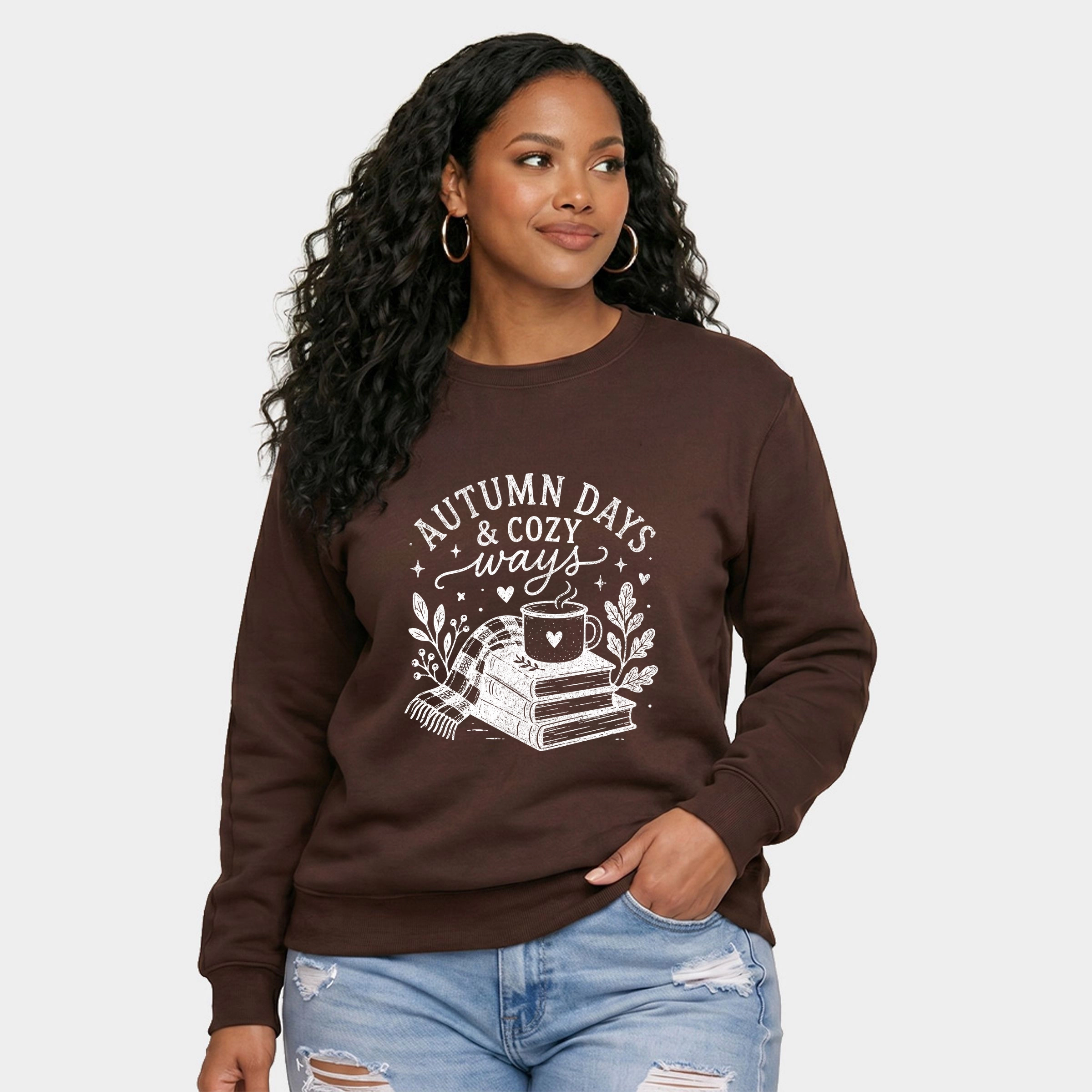 Simply Sage Market - Women's Graphic Sweatshirt Autumn Days and Cozy Ways