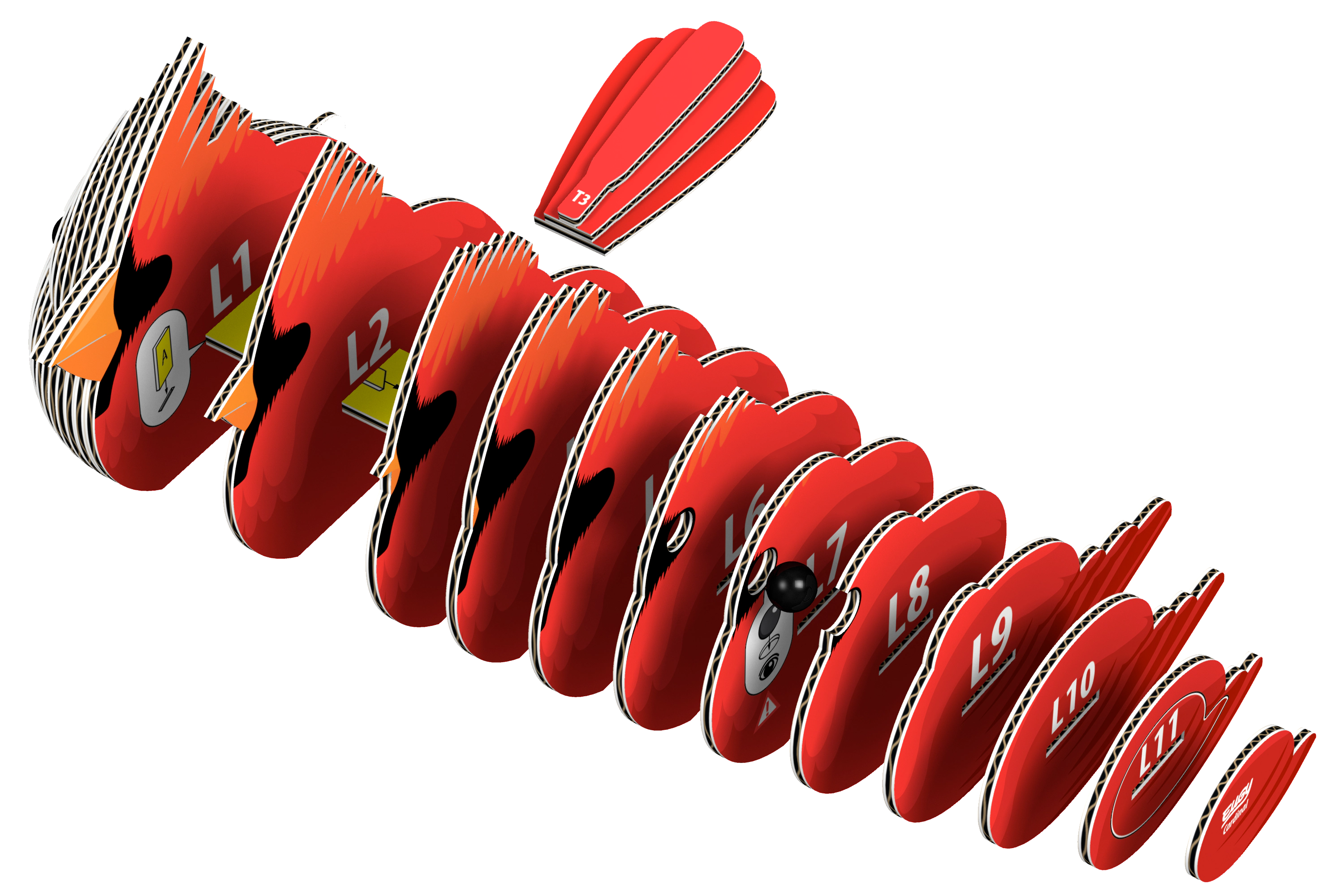 EUGY Cardinal 3D Puzzle - contains 27 puzzle pieces