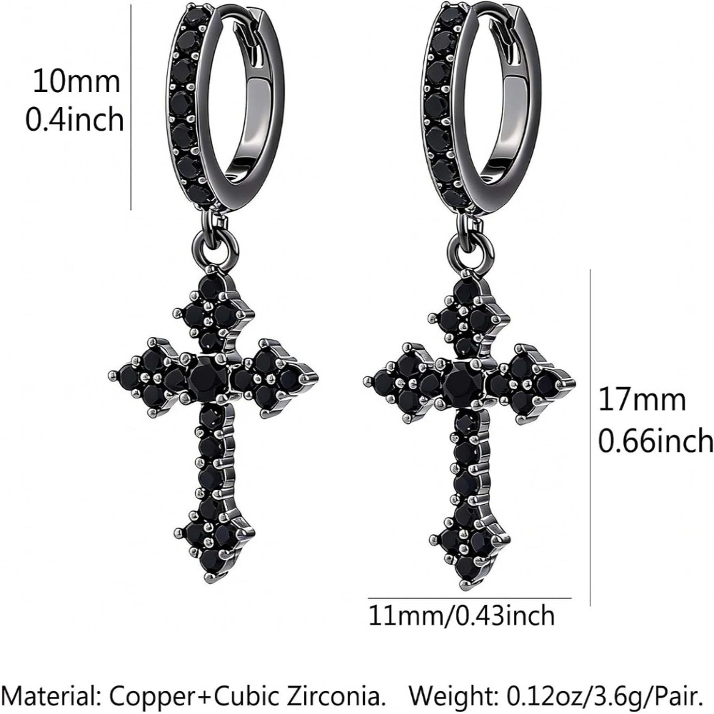 Women’s Trendy Gothic Dainty Cubic Zirconia Iced Out Criss-Cross Huggie Hoop Earring