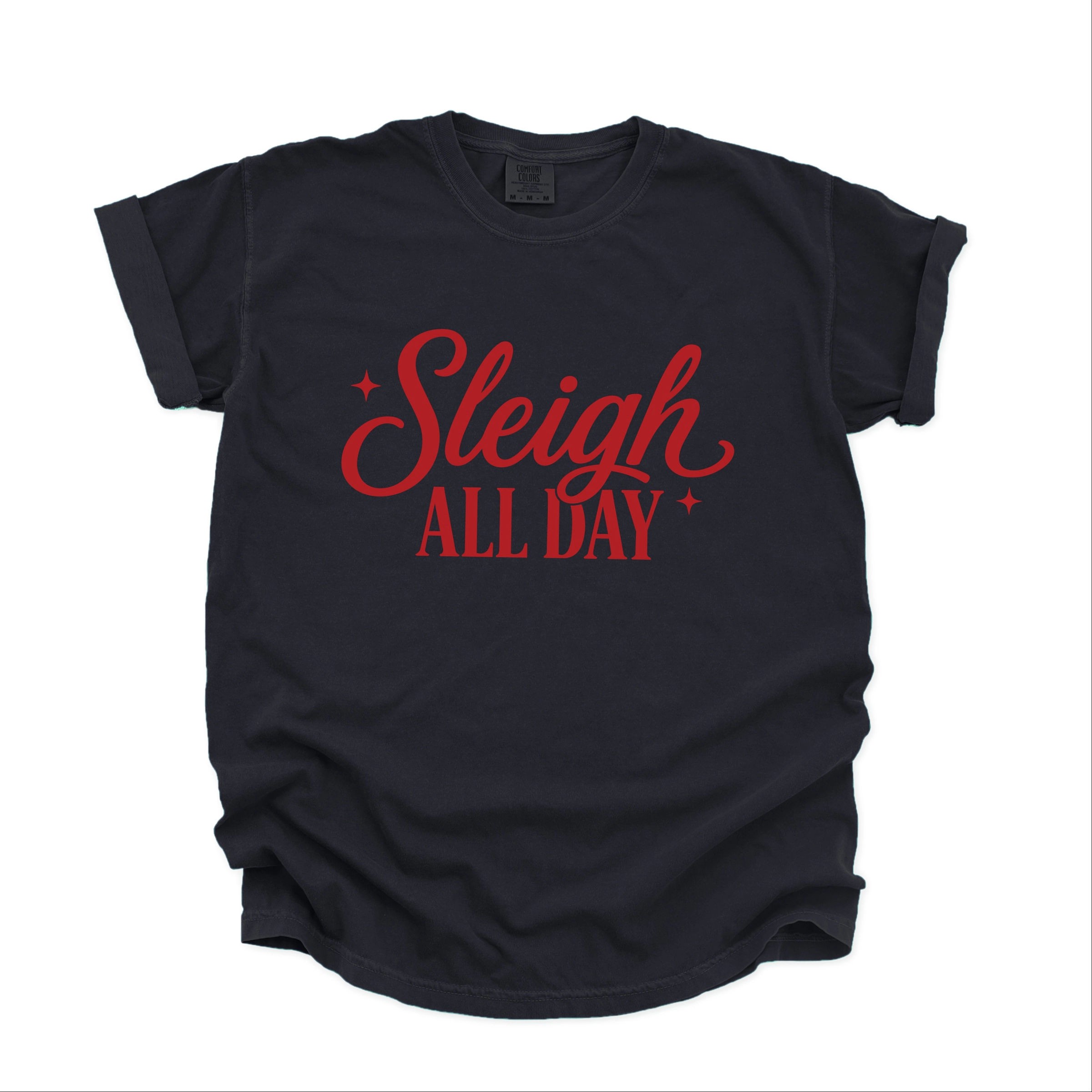 Simply Sage Market - Women's Garment Dyed Graphic T-Shirt Sleigh All Day Stars