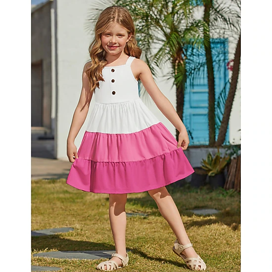 Arshiner Toddler Girl Easter Summer Dress Beach Sleeveless Twirl Swing Flowy Midi Dresses