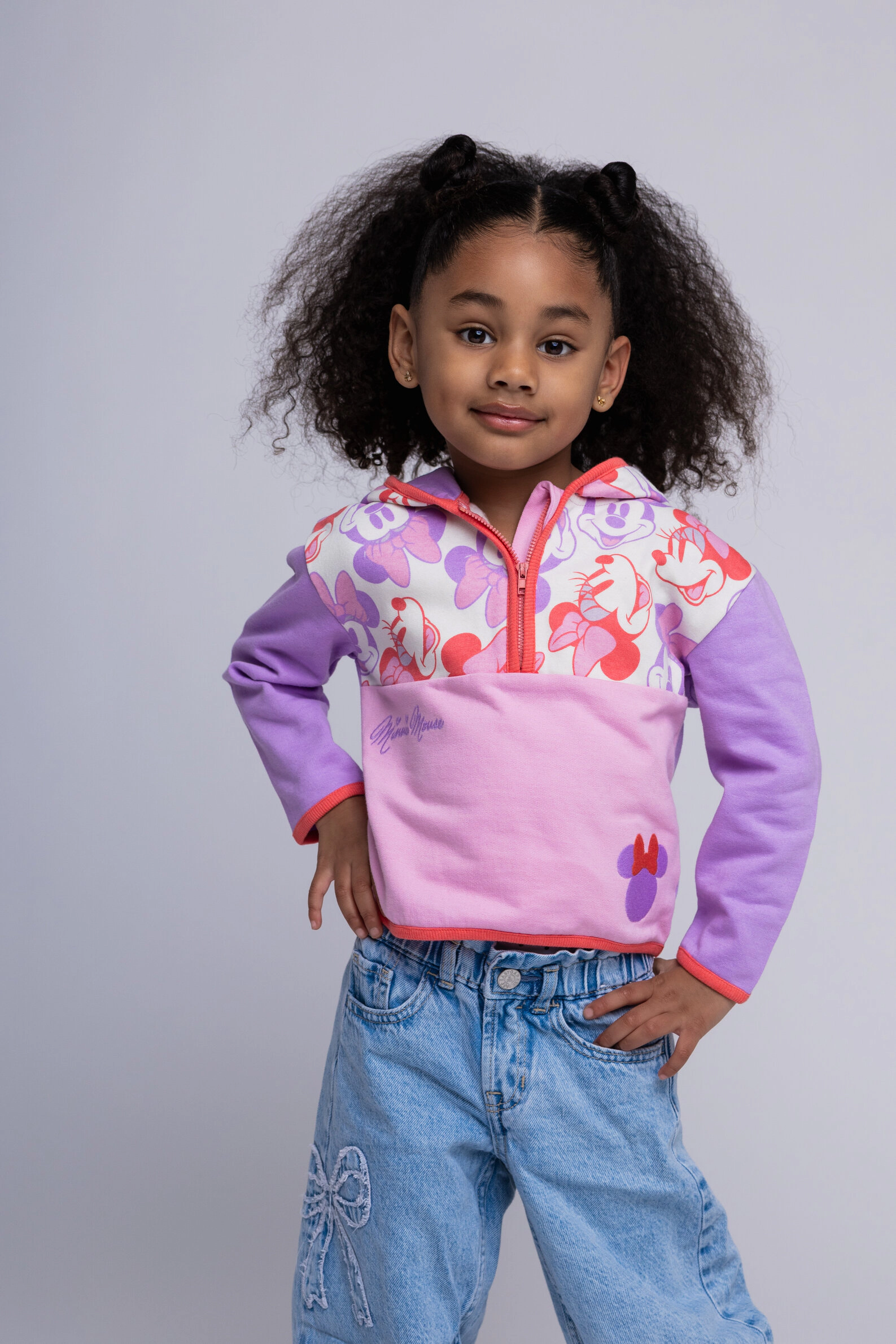 Disney Girls' Fleece Quarter-Zip Hoodie