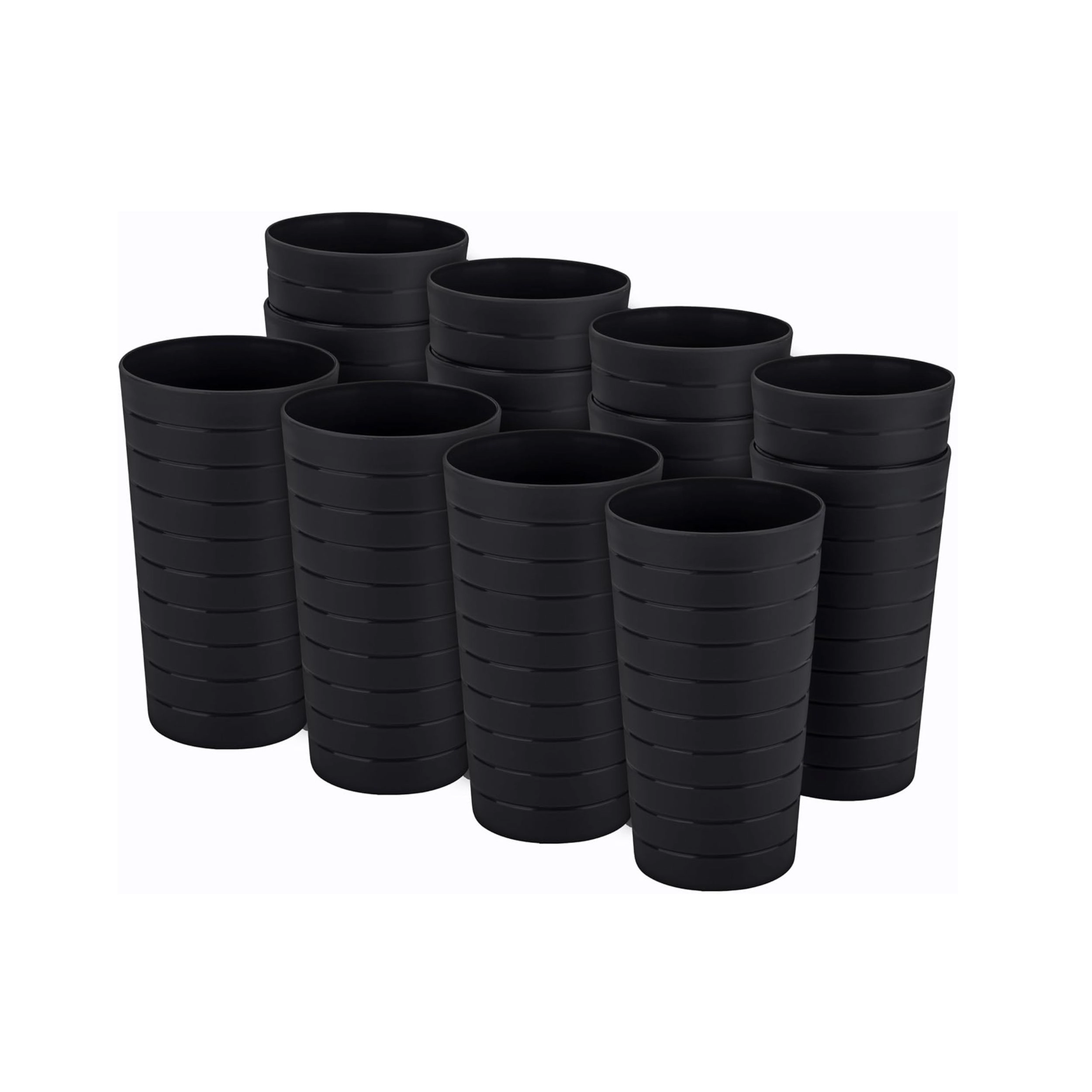 Stock Preferred Pack of 12 Unbreakable Plastic Drinking Tumblers and Party Cups 22 Oz